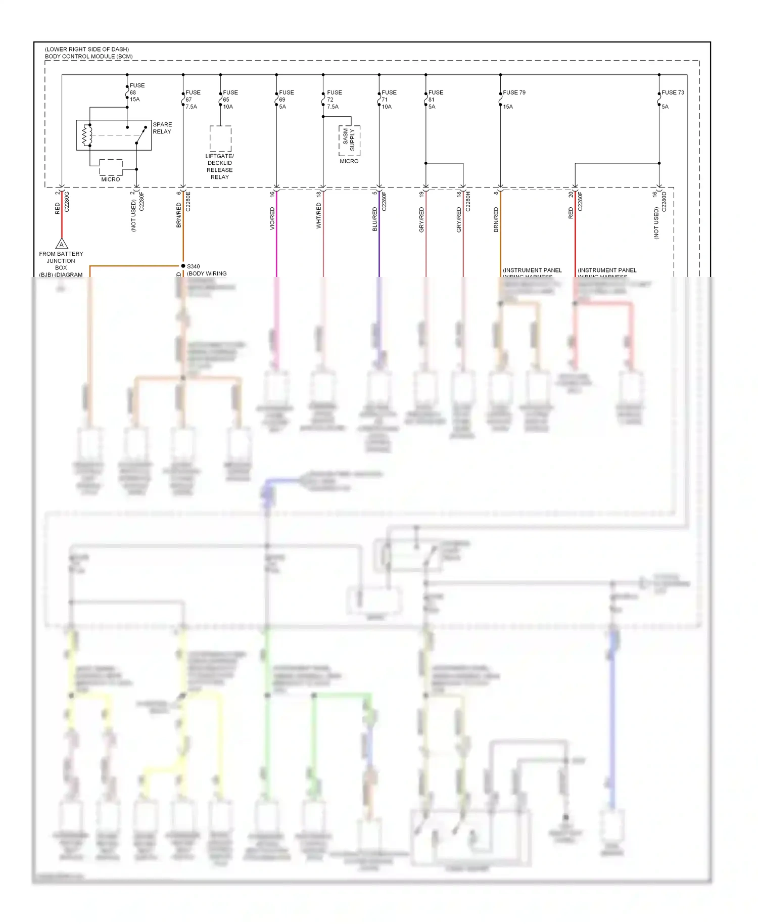 Ford C-MAX II (2010-2015) occupant classification system module (ocsm) wiring diagram  (1 of 1)