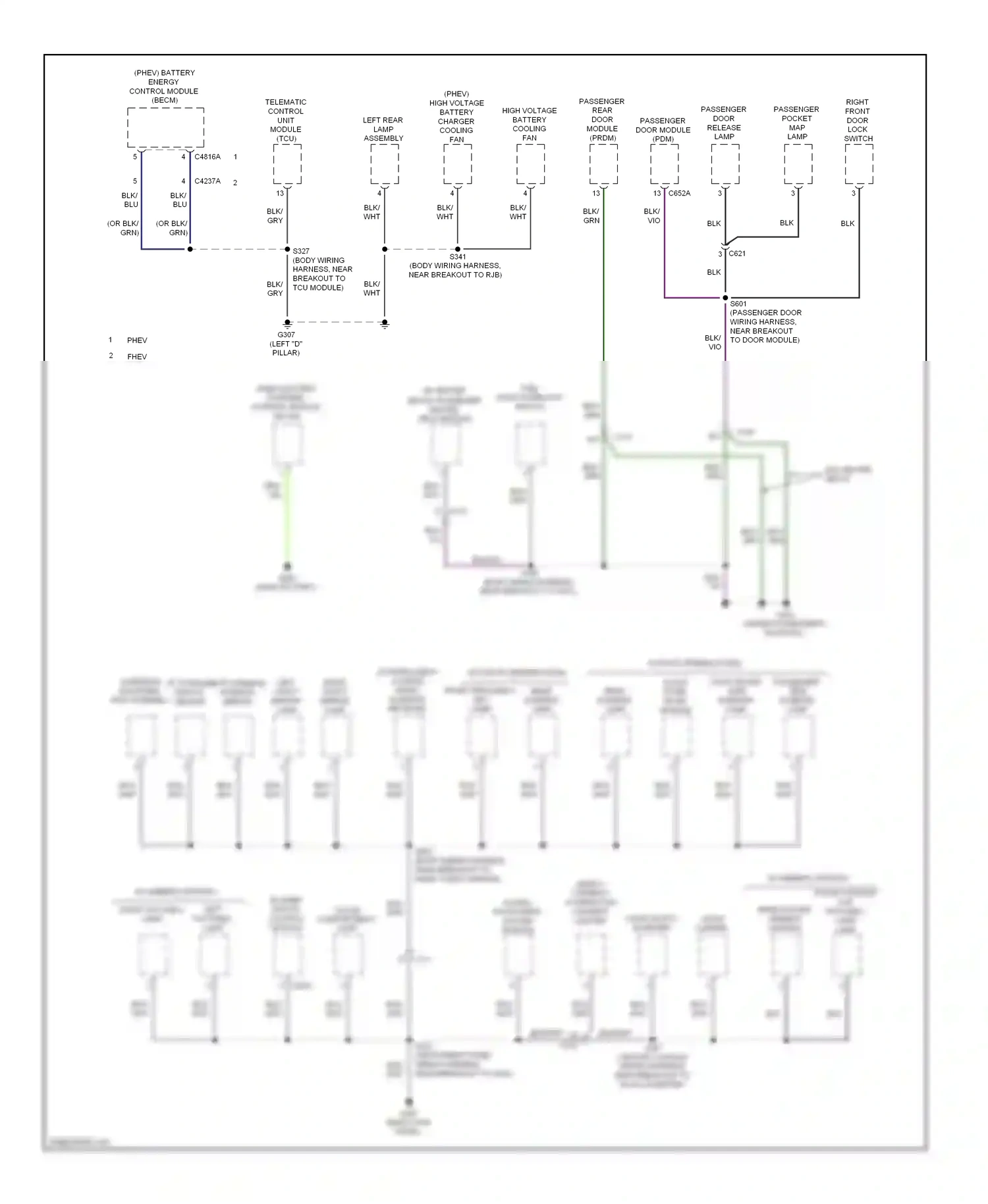 Ford C-MAX II (2010-2015) telematic control unit module (tcu) wiring diagram  (1 of 2)
