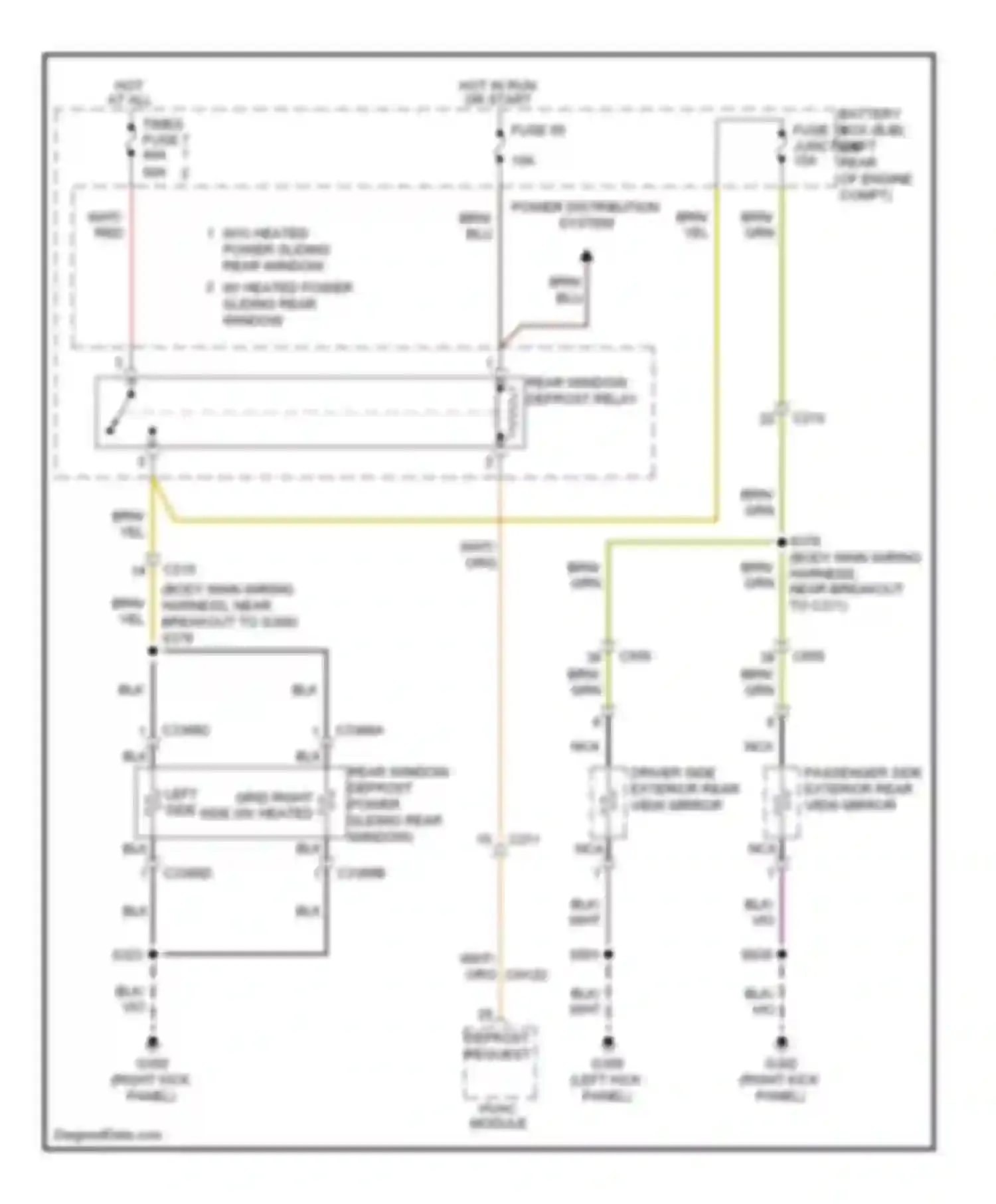 Cab & Chassis F350 Super Duty Ford  (1999-2012): Defoggers circuit