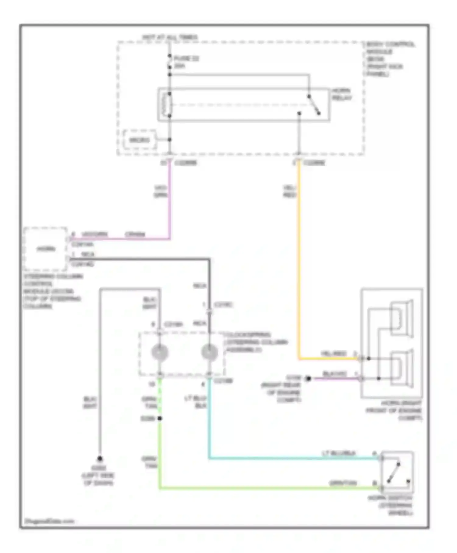 Cab & Chassis F350 Super Duty Ford  (1999-2012): Horn circuit