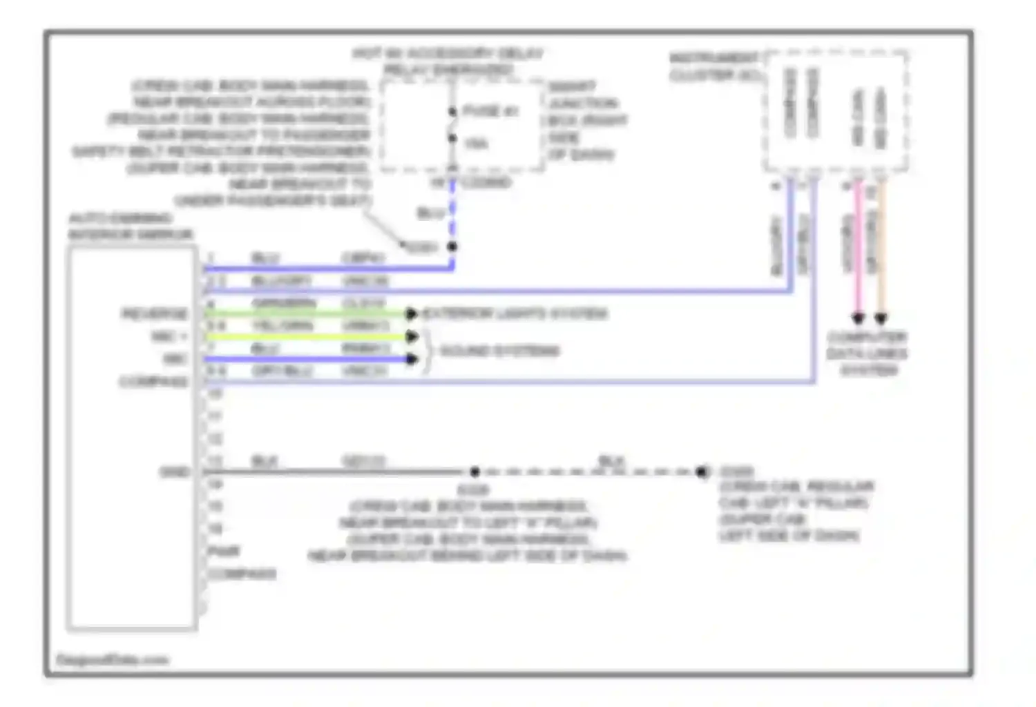 Cab & Chassis F350 Super Duty Ford  (1999-2012): Electrochromic mirror circuit, with microphone without video