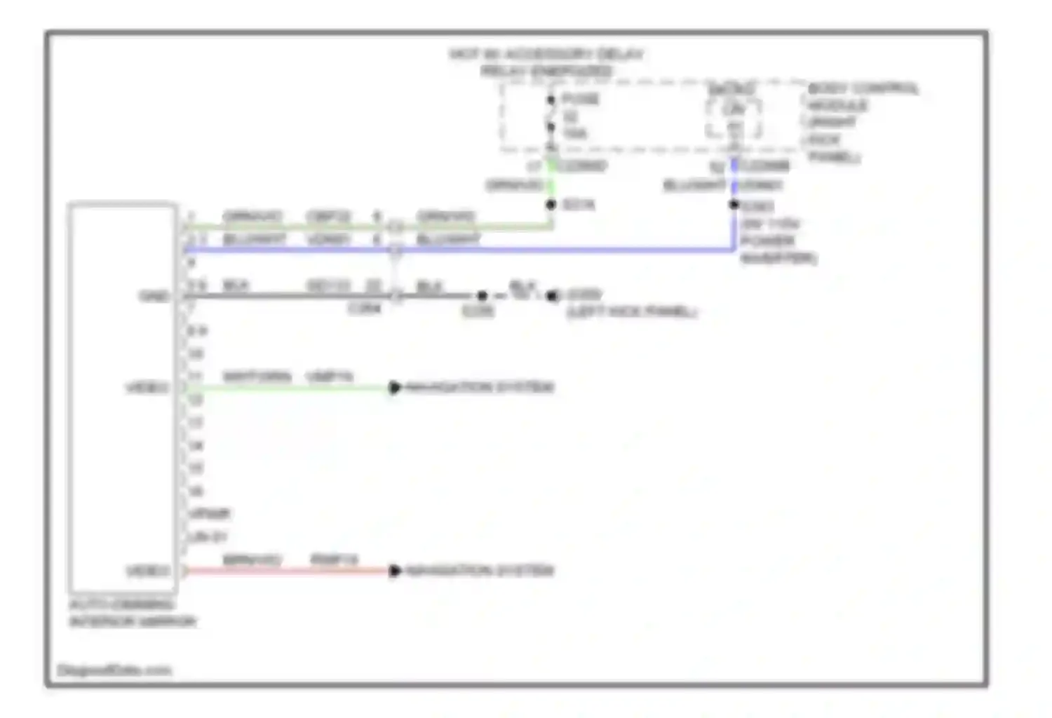 Cab & Chassis F350 Super Duty Ford  (1999-2012): Electrochromic mirror circuit