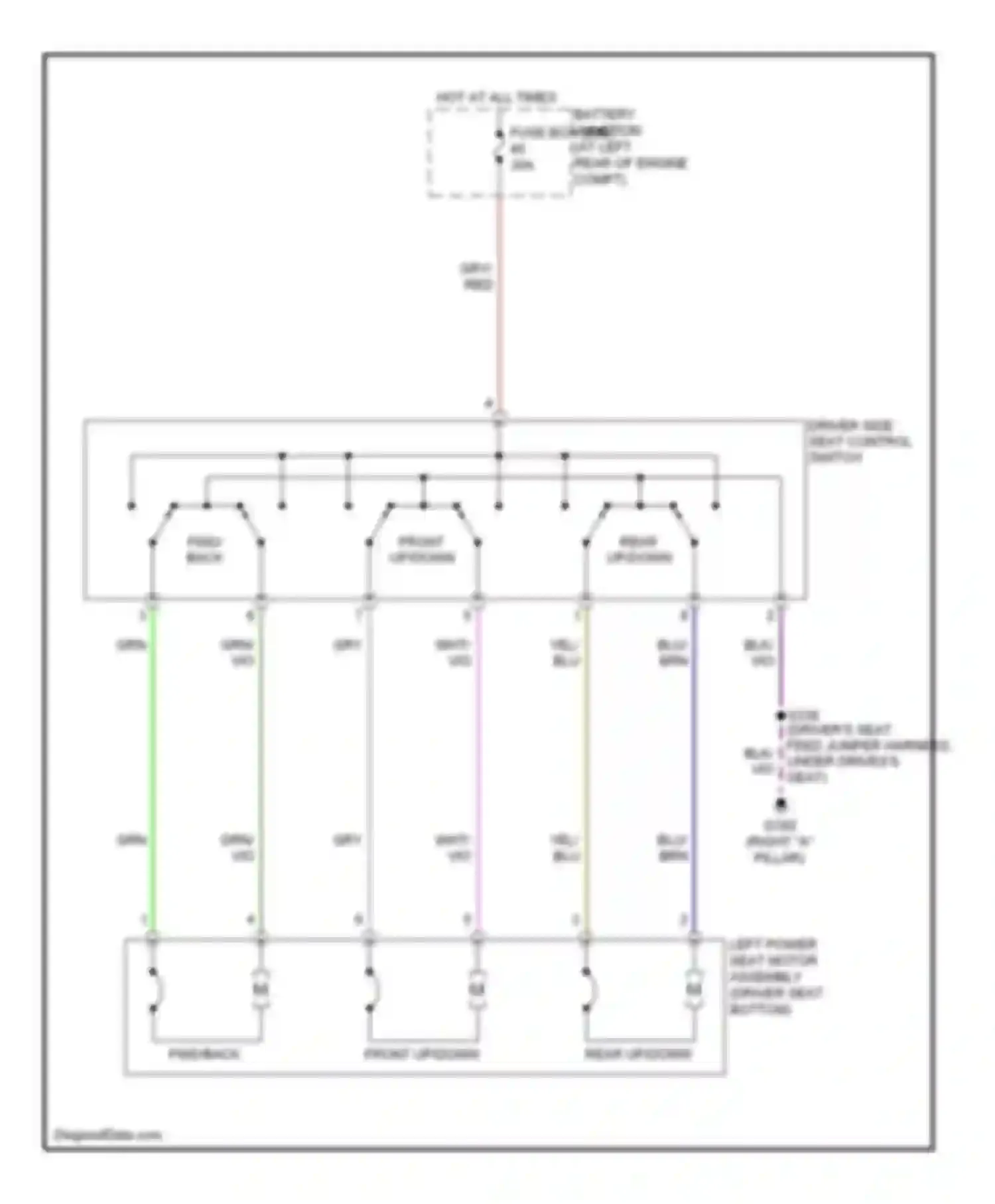 Cab & Chassis F350 Super Duty Ford  (1999-2012): Driver power seat circuit
