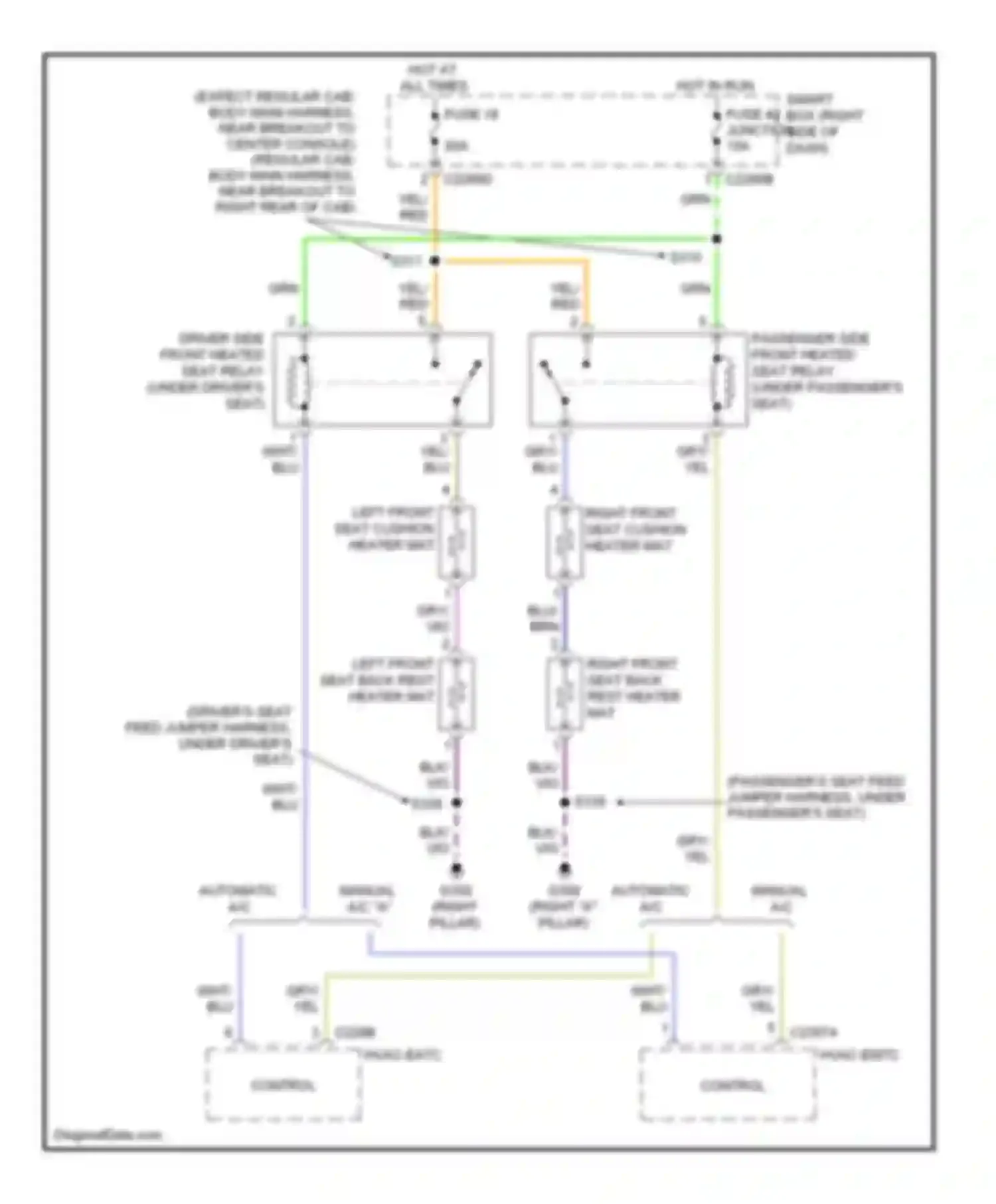 Cab & Chassis F350 Super Duty Ford  (1999-2012): Heated seats circuit