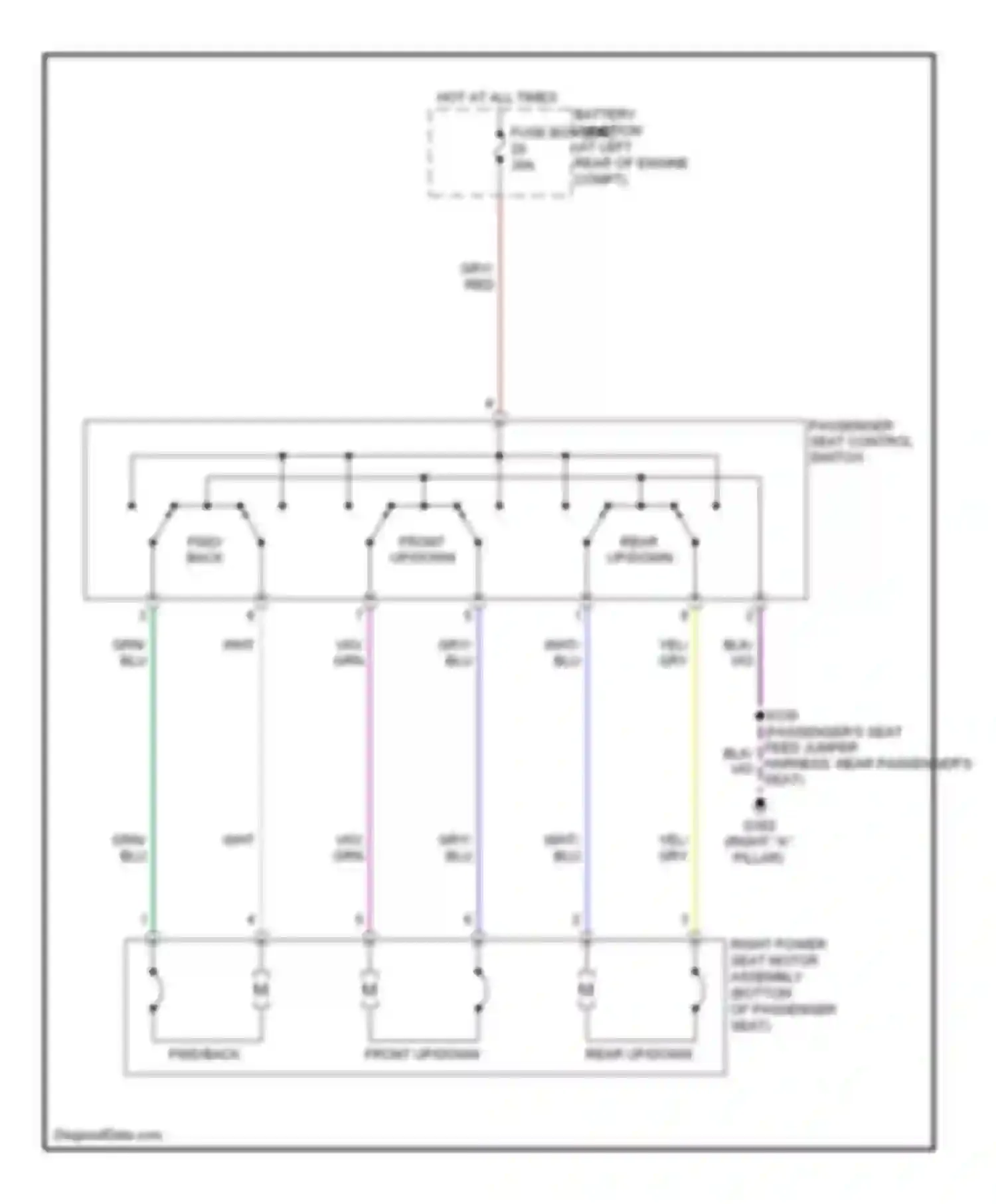 Cab & Chassis F350 Super Duty Ford  (1999-2012): Passenger power seat circuit