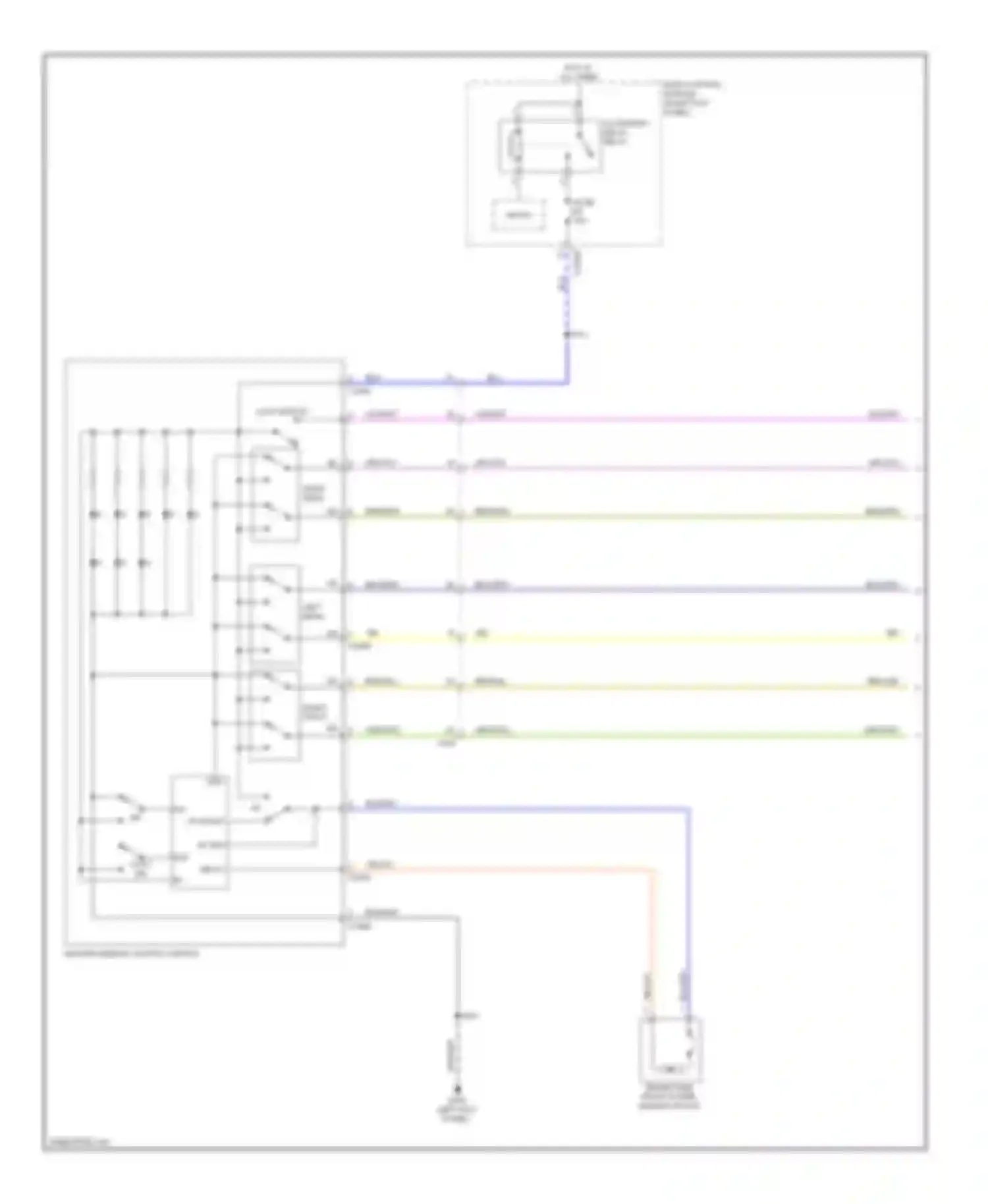 Cab & Chassis F350 Super Duty Ford  (1999-2012): Power windows circuit, crew cab without window one touch (1 of 2)