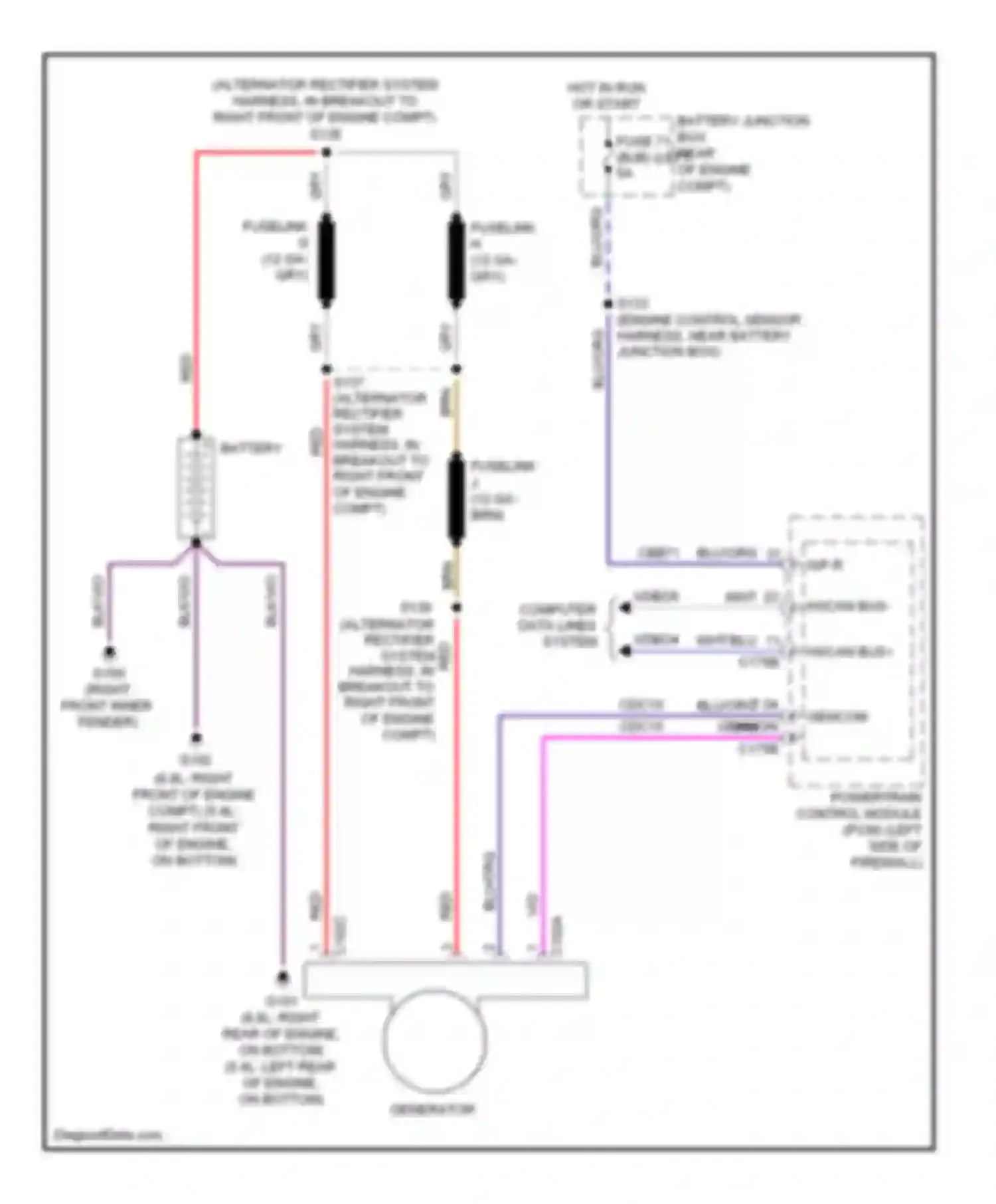 Cab & Chassis F350 Super Duty Ford  (1999-2012): 5.4l, charging circuit