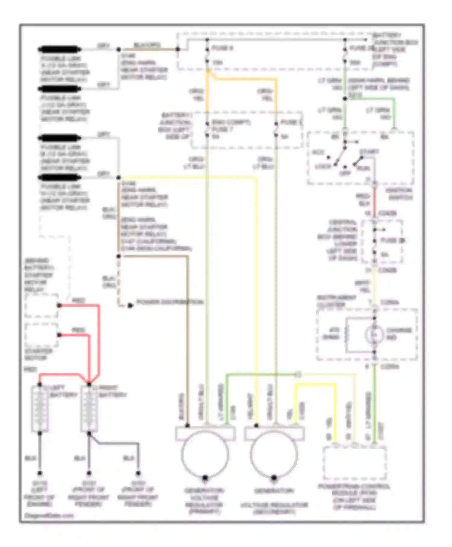 Cab & Chassis F350 Super Duty Ford  (1999-2012): 7.3l diesel, charging circuit, with dual generators