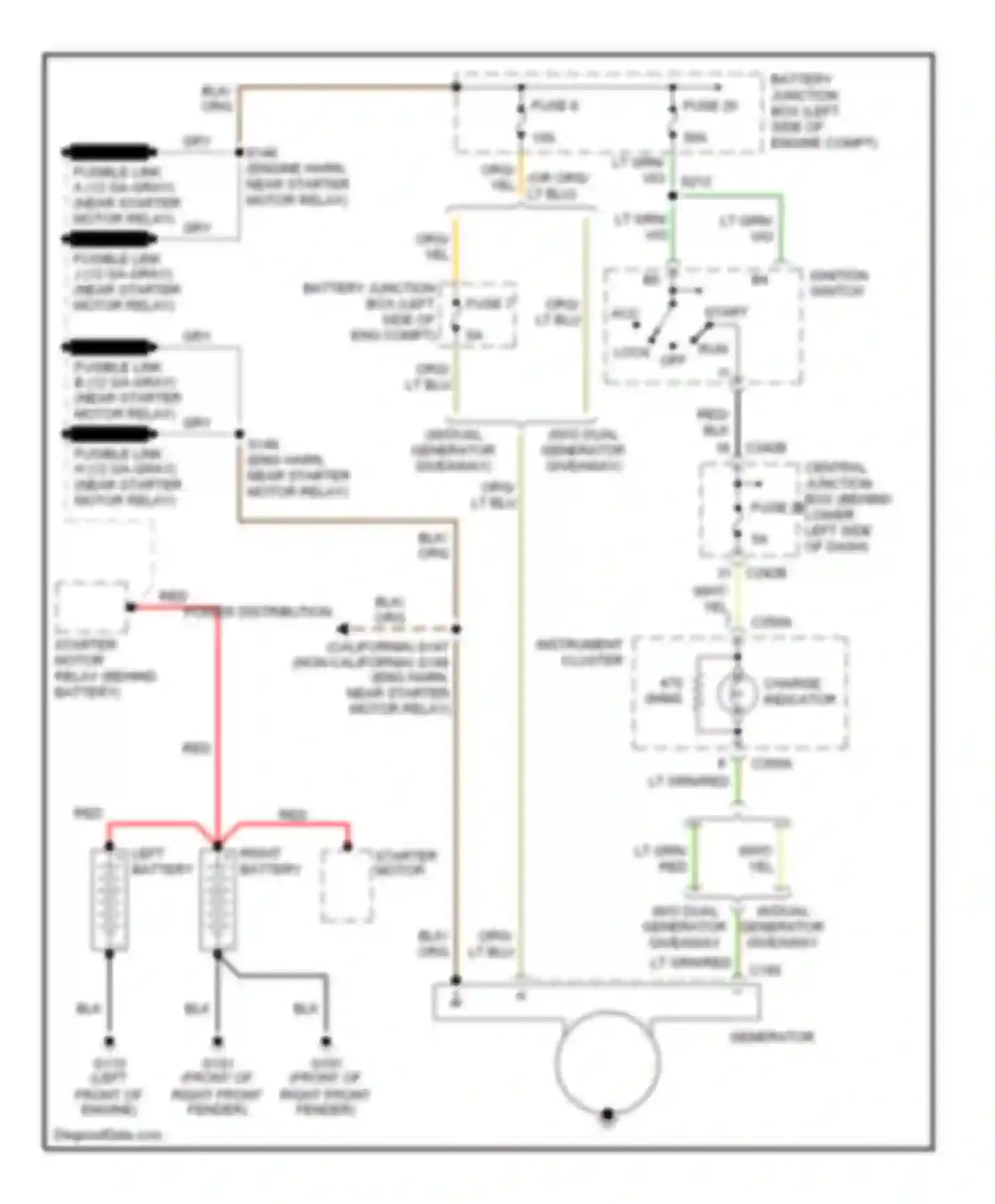 Cab & Chassis F350 Super Duty Ford  (1999-2012): 7.3l diesel, charging circuit, without dual generators