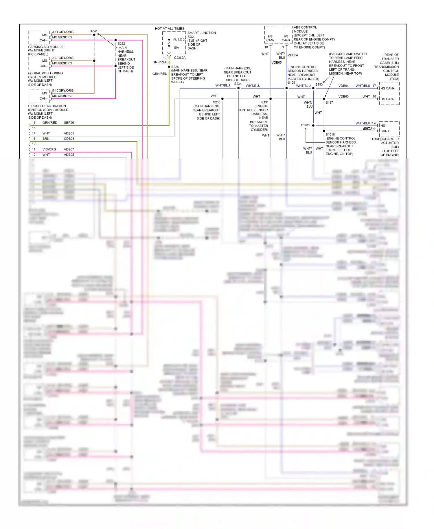 Ford Cab & Chassis F350 Super Duty  (1999-2012) accessory protocol interface module wiring diagram  (1 of 2)