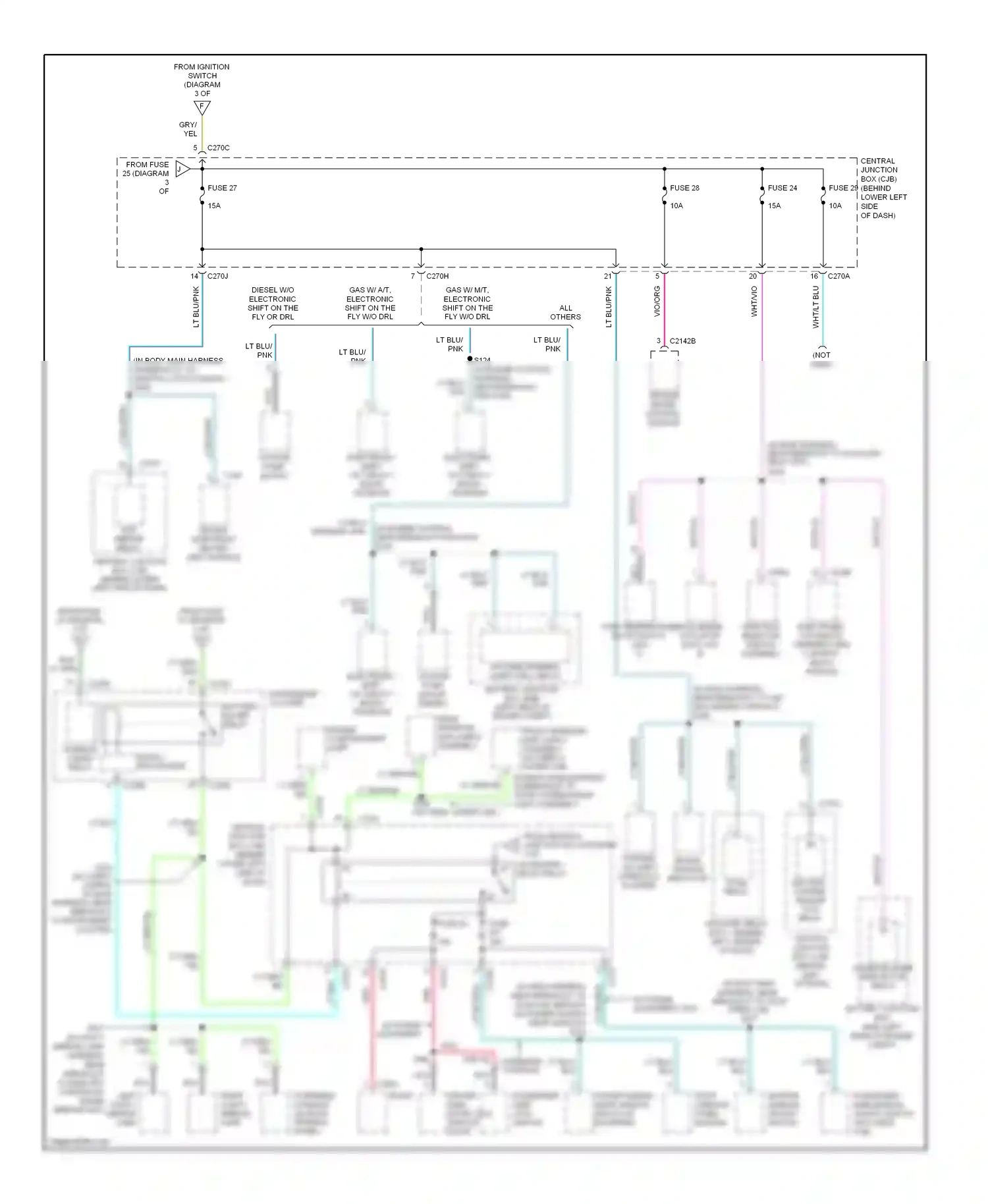 Ford Cab & Chassis F350 Super Duty  (1999-2012) function selector switch assembly wiring diagram  (2 of 2)