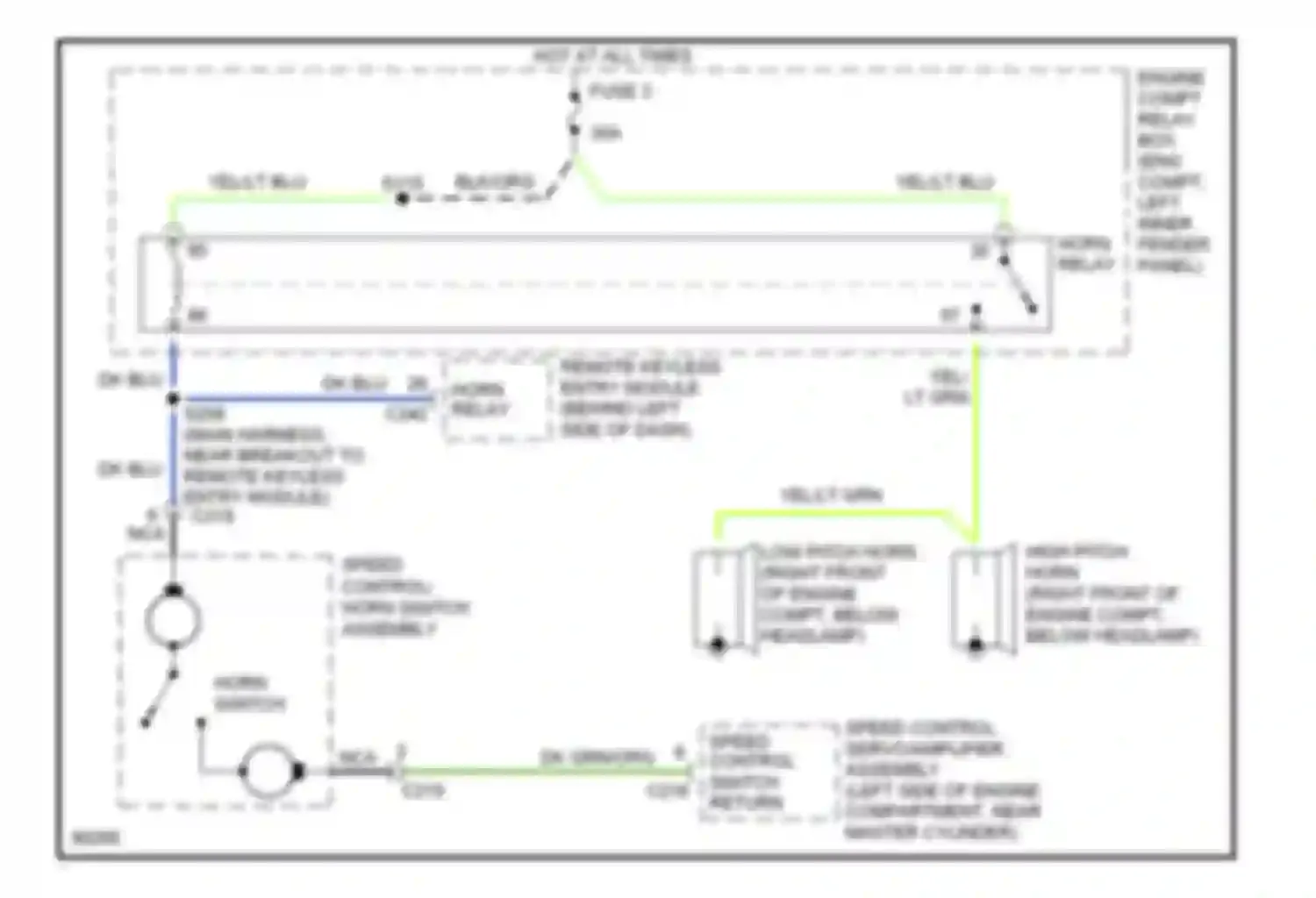 Cab & Chassis F350 Ford  (1996-1997): Horn circuit
