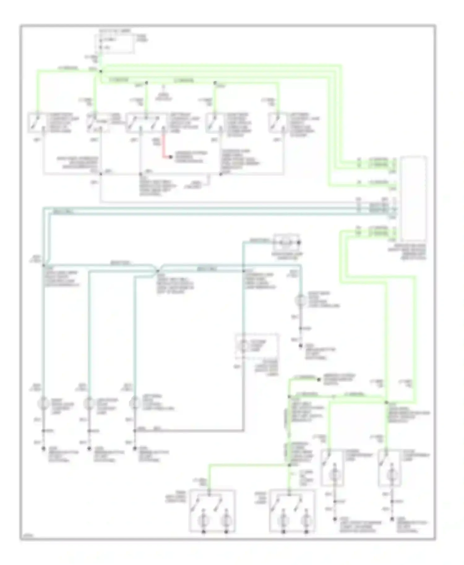 Cab & Chassis F350 Ford  (1996-1997): Courtesy lamps circuit, with keyless entry