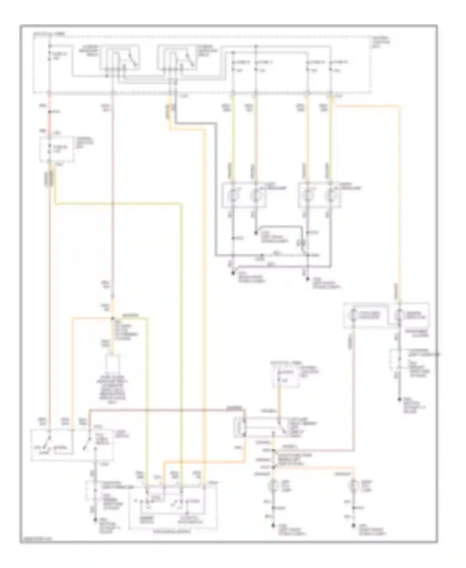 Contour Ford I facelift (1997-2000): Headlamps/fog lamps circuit, without drl