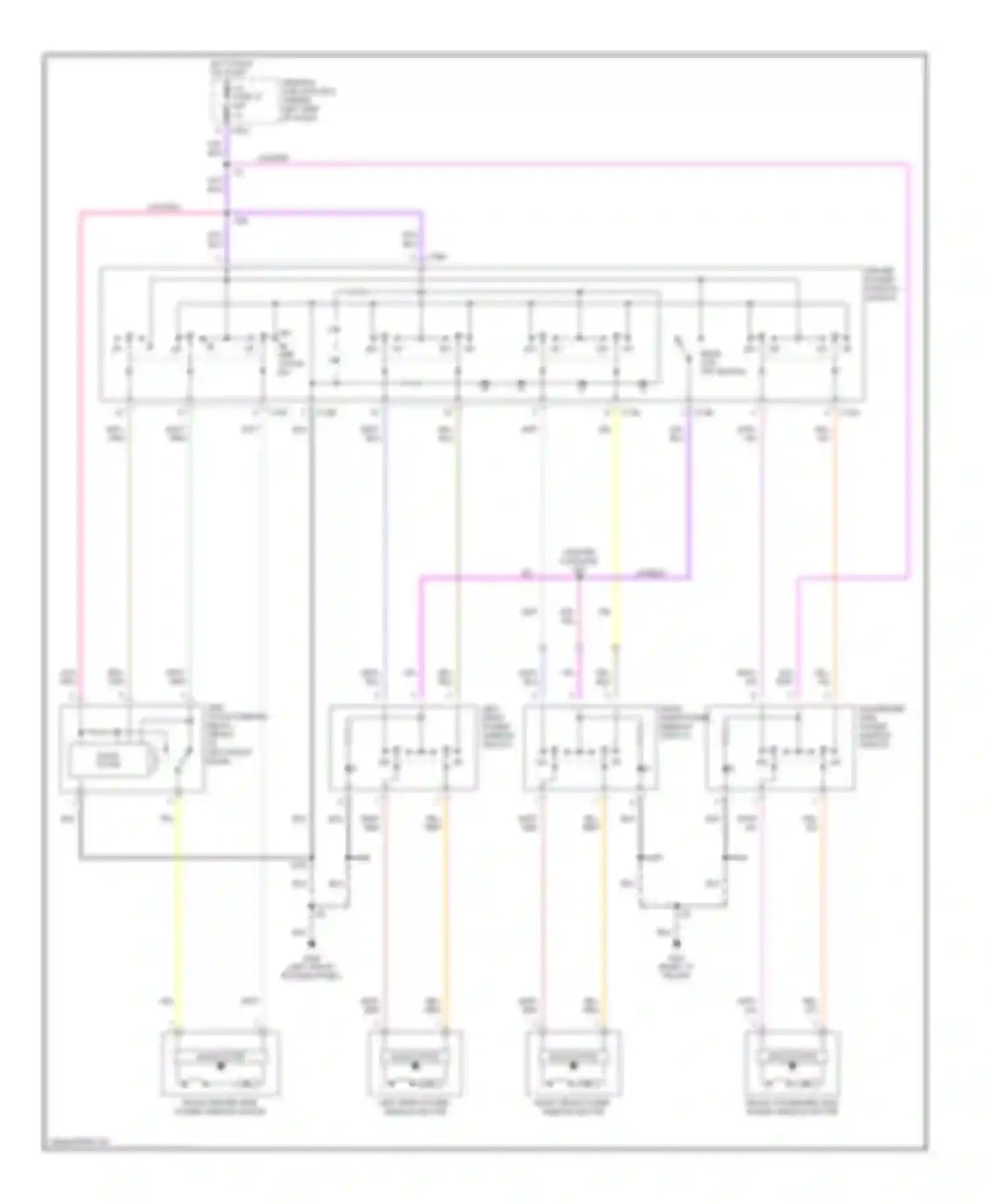 Contour Ford I facelift (1997-2000): Power window circuit