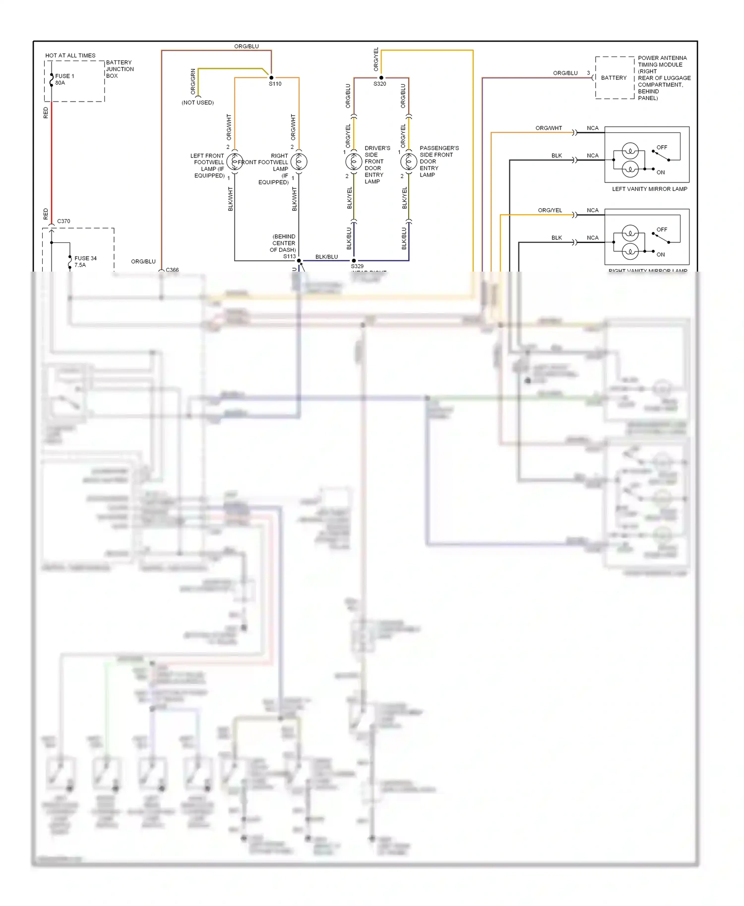 Ford Contour I facelift (1997-2000) central timer module wiring diagram  (1 of 6)