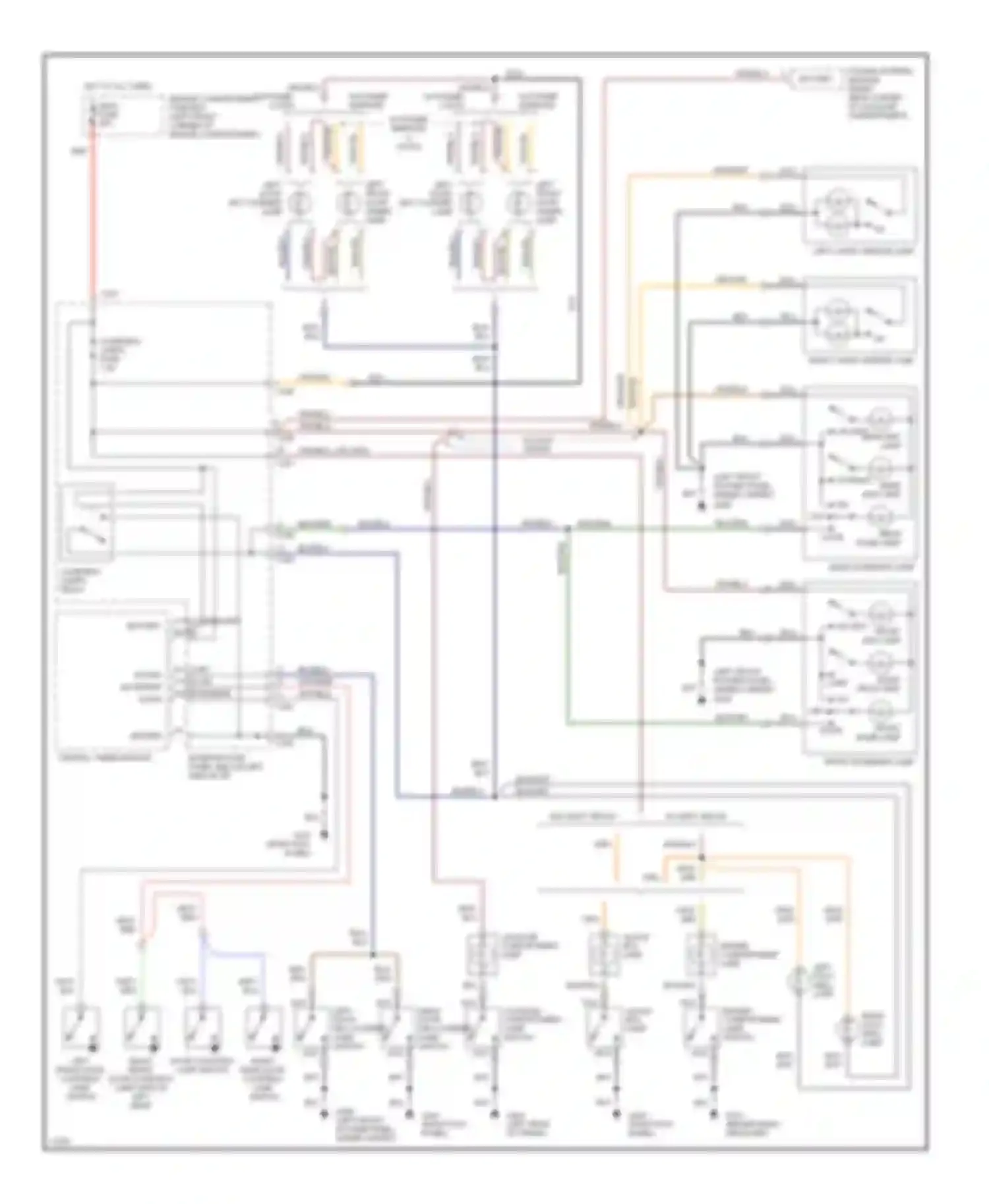 Contour Ford I (1994-1997): Courtesy lamps circuit