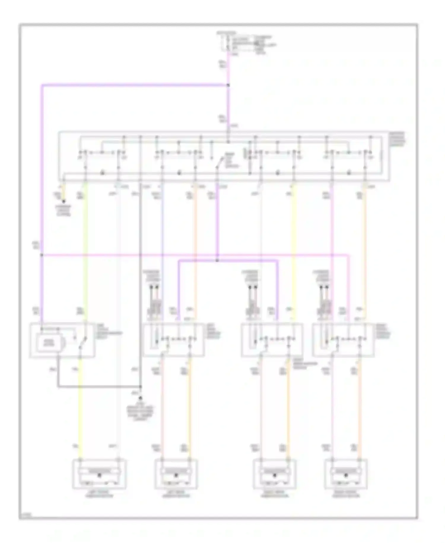 Contour Ford I (1994-1997): Power window circuit
