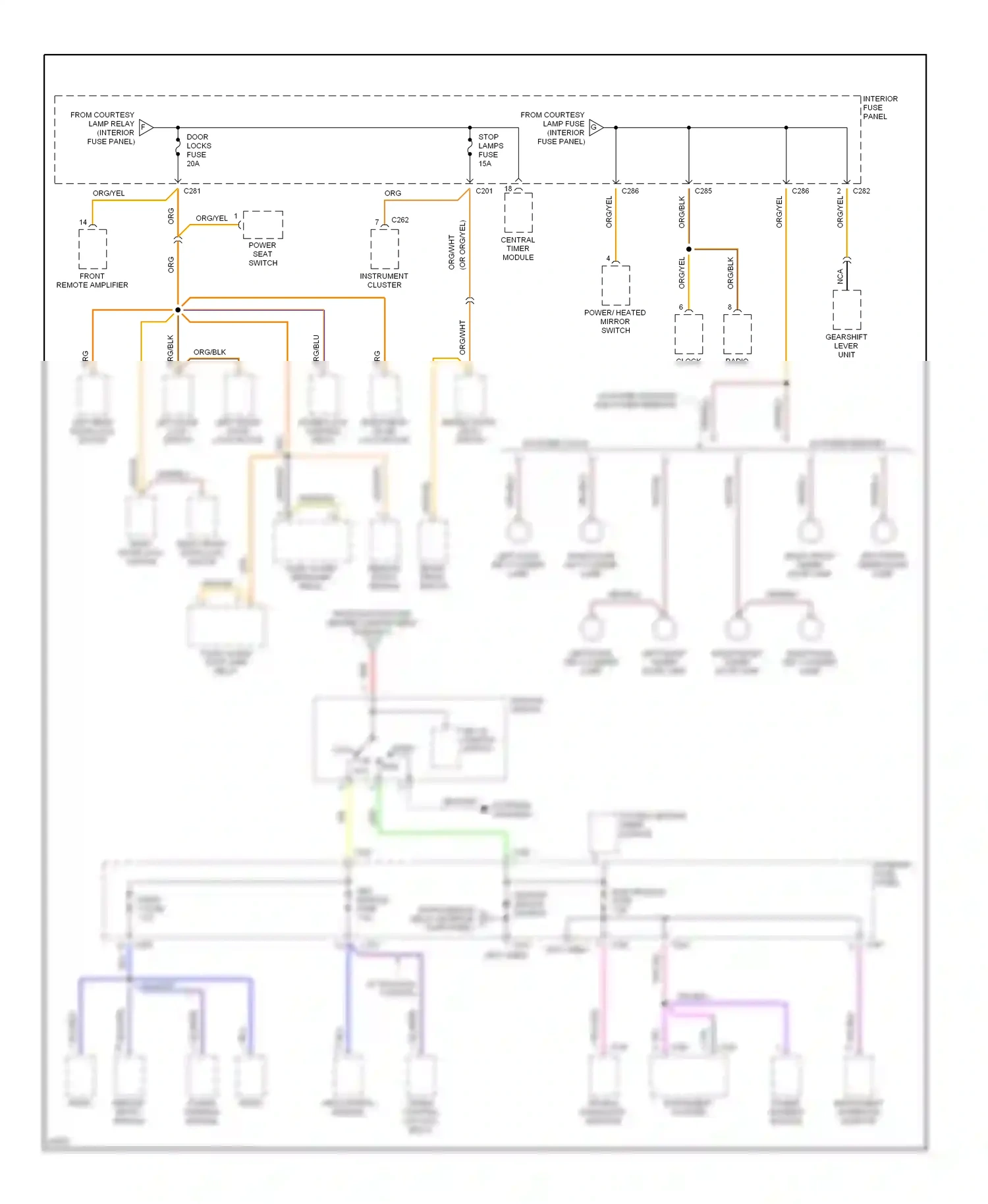 Ford Contour I (1994-1997) central timer module wiring diagram  (4 of 6)
