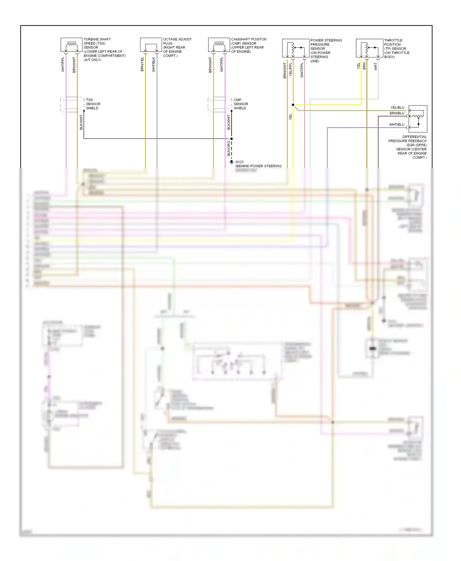 Ford Contour I (1994-1997) cmp sensor shield wiring diagram  (2 of 3)