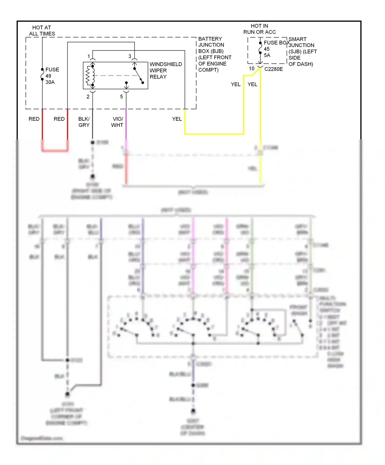 Ford Cutaway E350 Super Duty  (1999-2012) multi- function switch wiring diagram  (10 of 20)