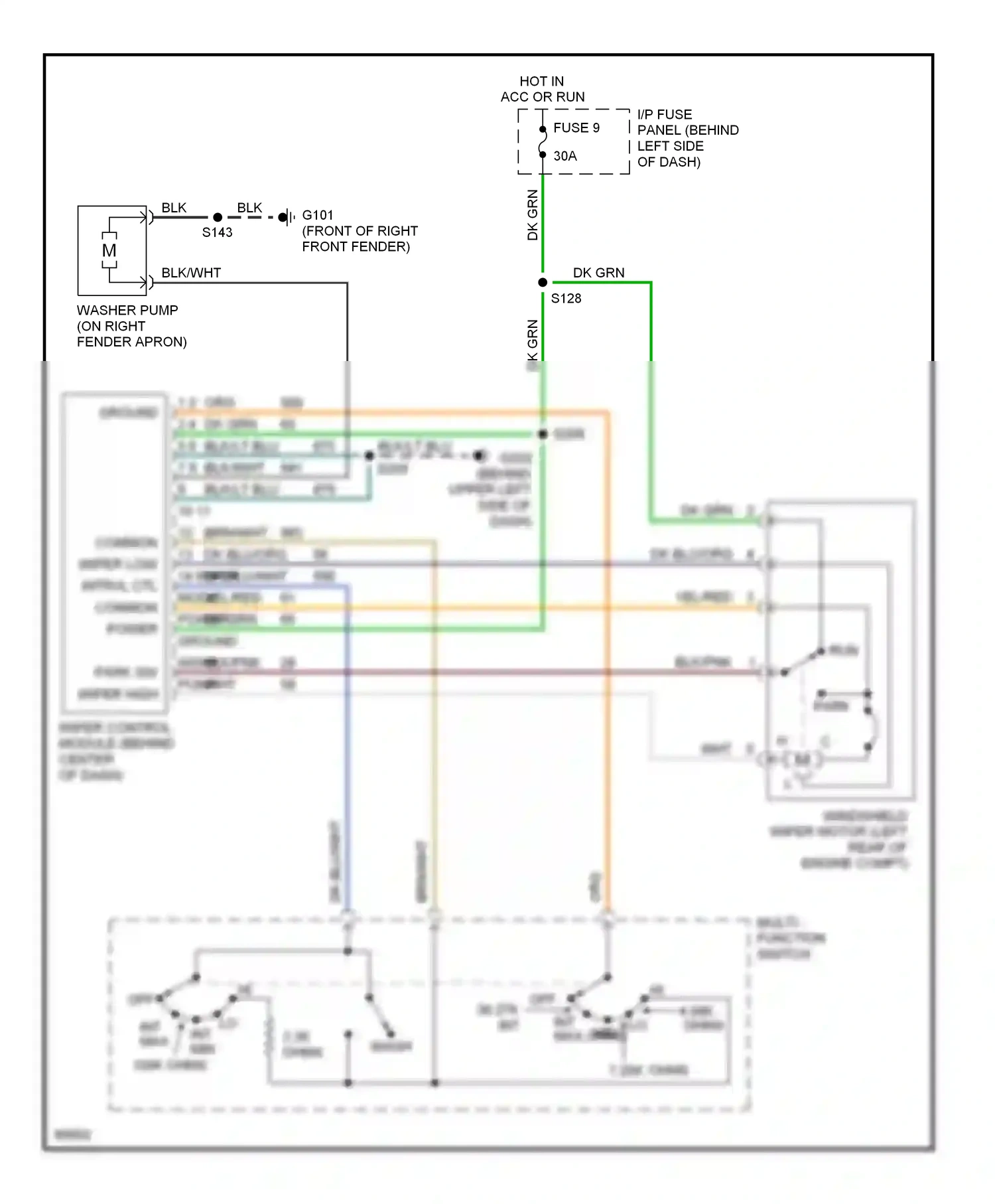 Ford Cutaway E350  (1997-1998) multi- function switch wiring diagram  (3 of 3)