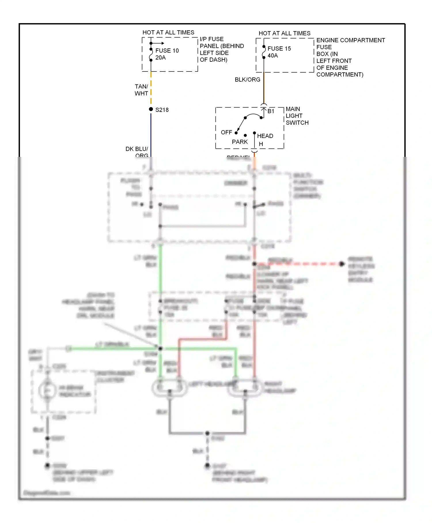 Ford Cutaway E350  (1997-1998) remote keyless entry module wiring diagram  (3 of 4)