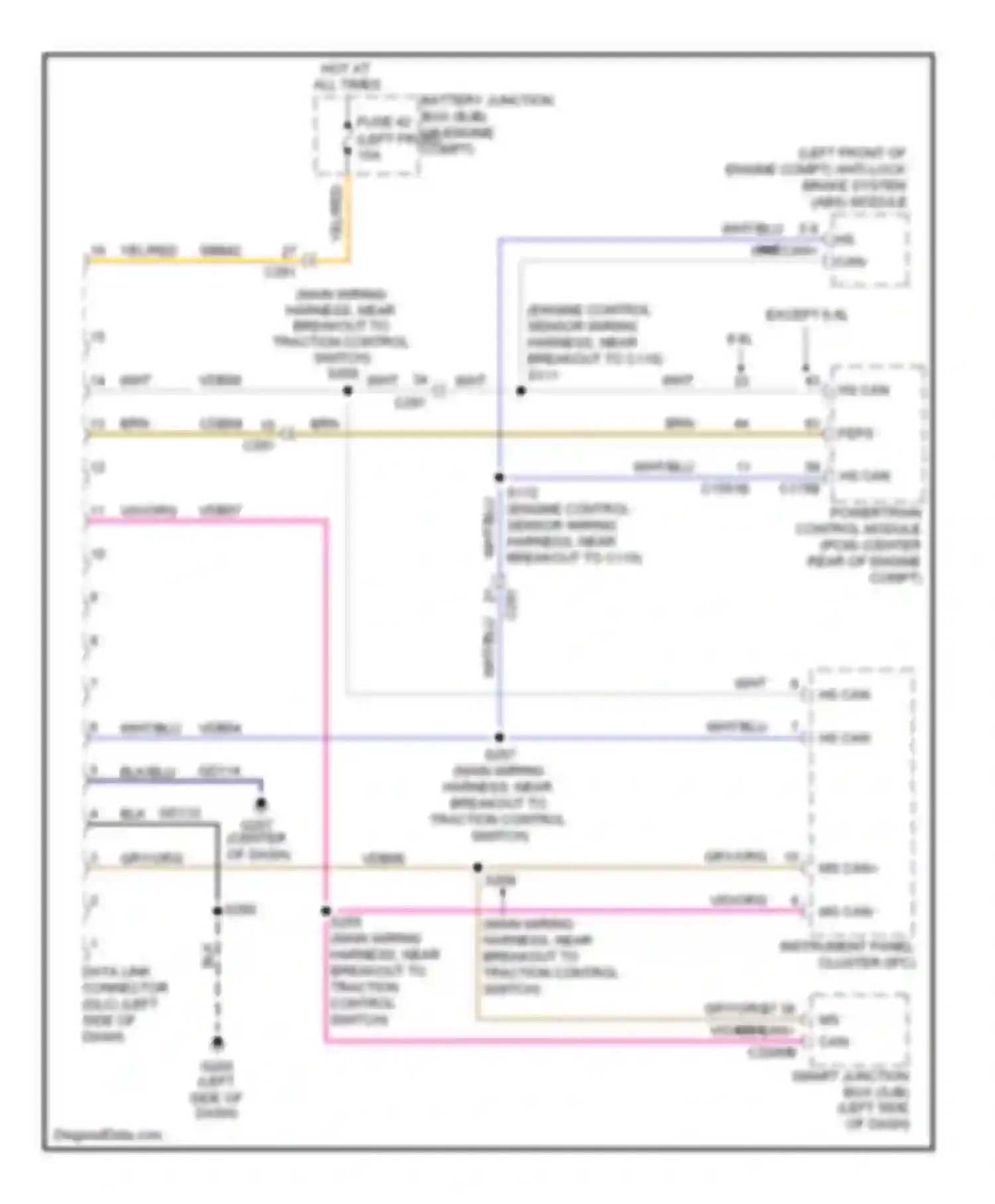 Econoline E150 Ford  (1997-2012): Computer data lines circuit, with stripped chassis