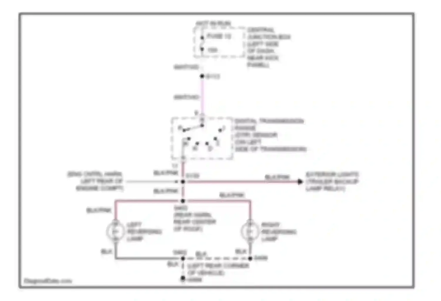 Econoline E150 Ford  (1997-2012): Back-up lamps circuit