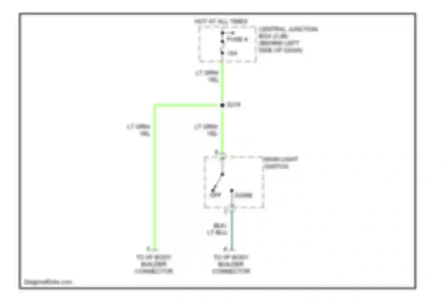 Econoline E150 Ford  (1997-2012): Courtesy lamps circuit, with stripped chassis