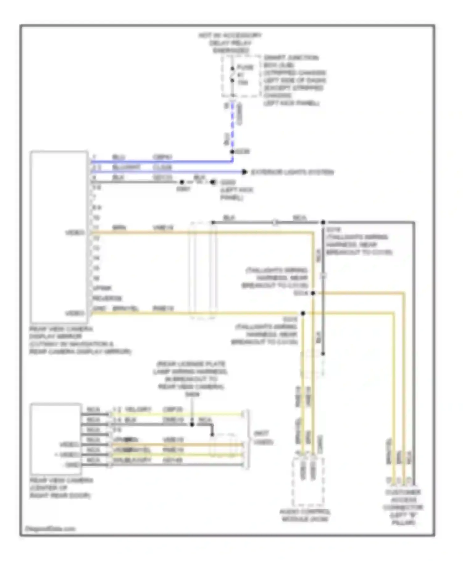 Econoline E150 Ford  (1997-2012): Rear camera circuit, customer access