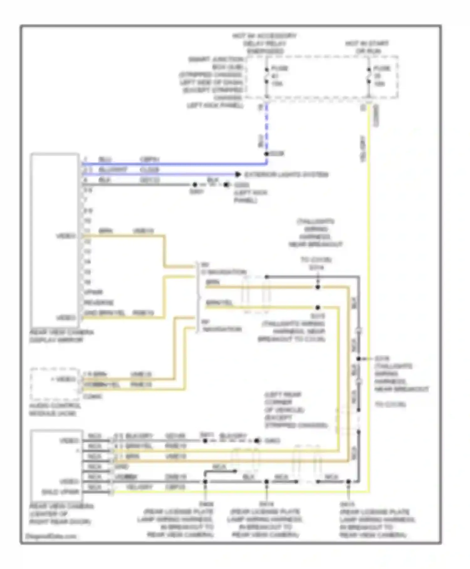 Econoline E150 Ford  (1997-2012): Rear camera circuit, except customer access