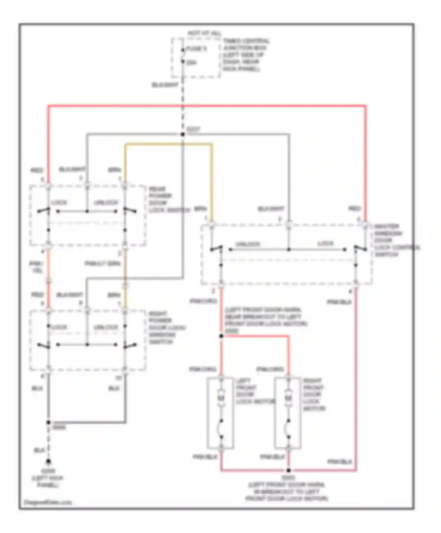 Econoline E150 Ford  (1997-2012): Door lock circuit, without memory lock