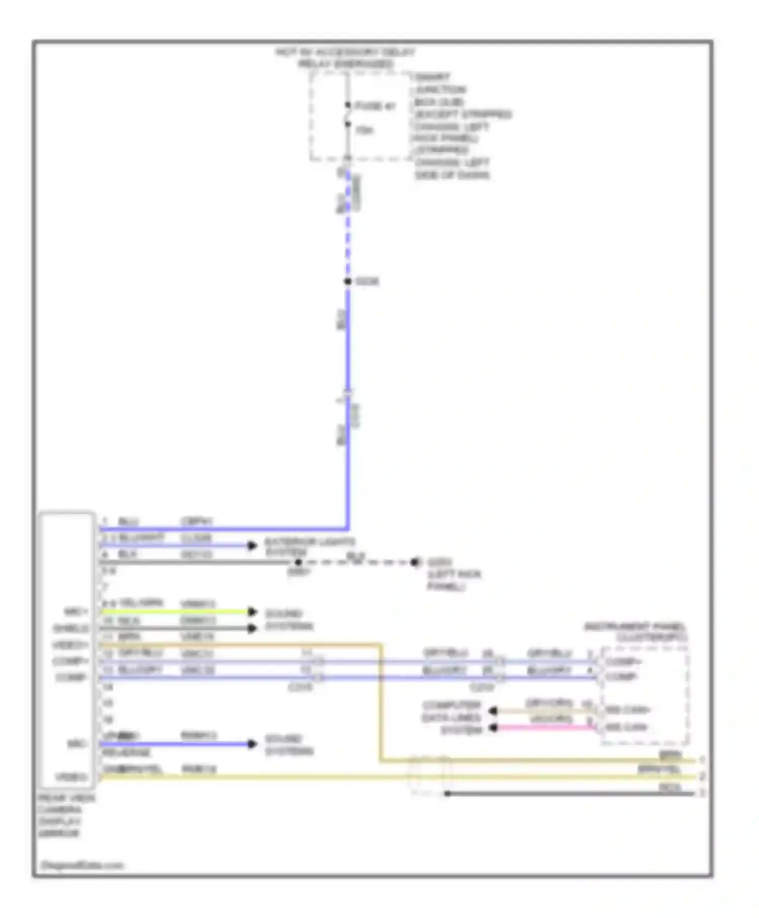 Econoline E150 Ford  (1997-2012): Electrochromic mirror circuit, with rear view camera (1 of 2)
