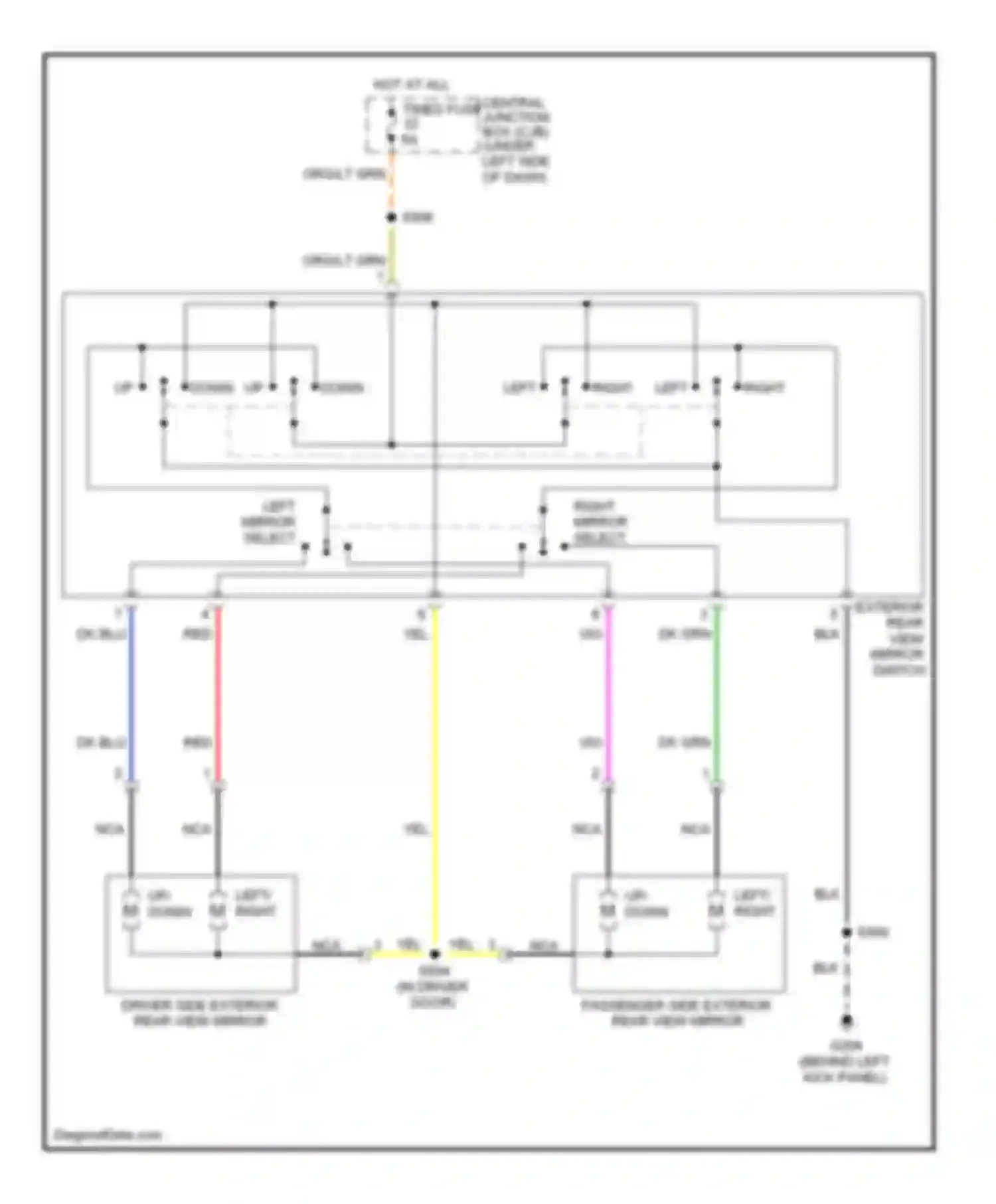 Econoline E150 Ford  (1997-2012): Power mirror circuit