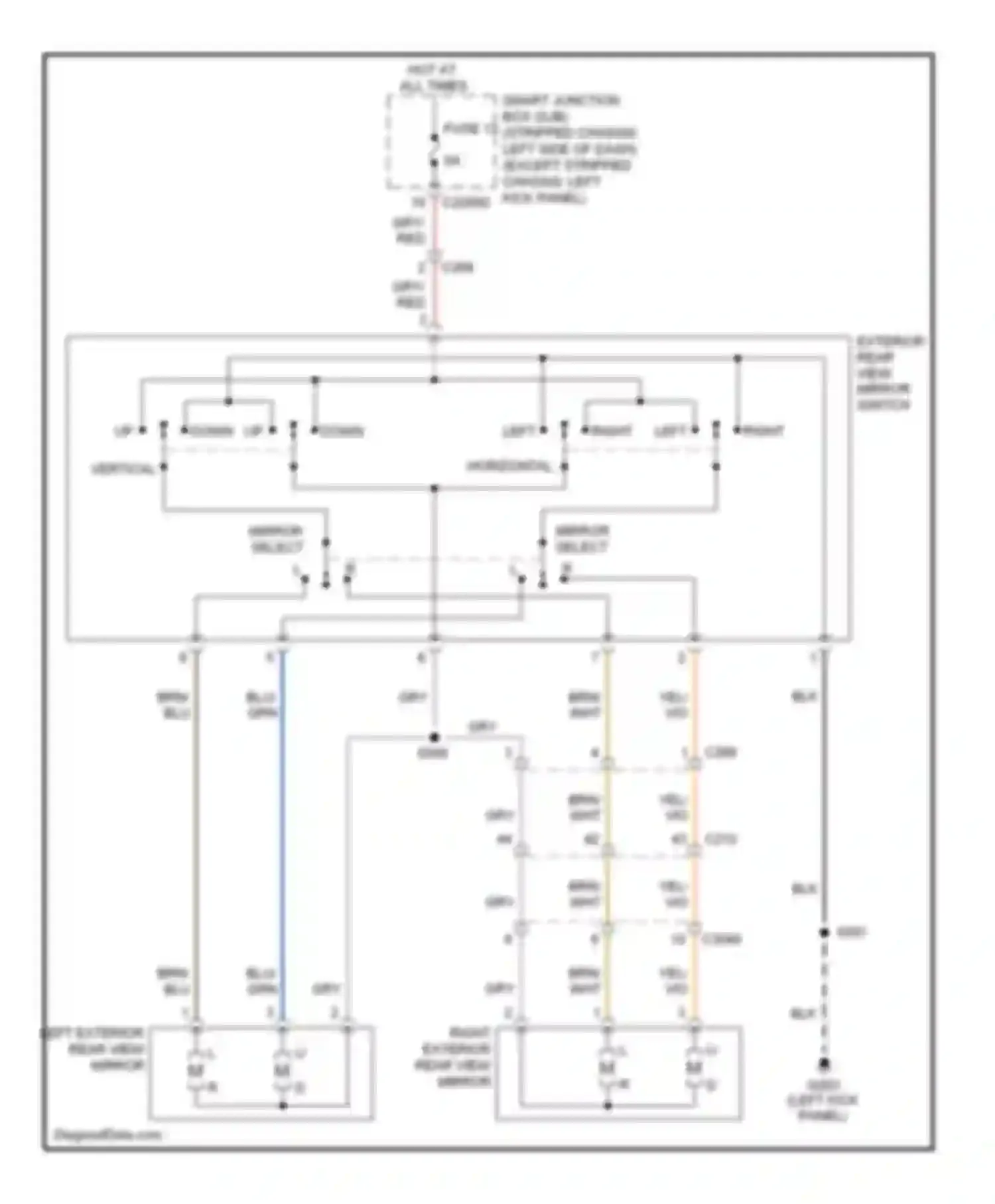 Econoline E150 Ford  (1997-2012): Power mirrors circuit