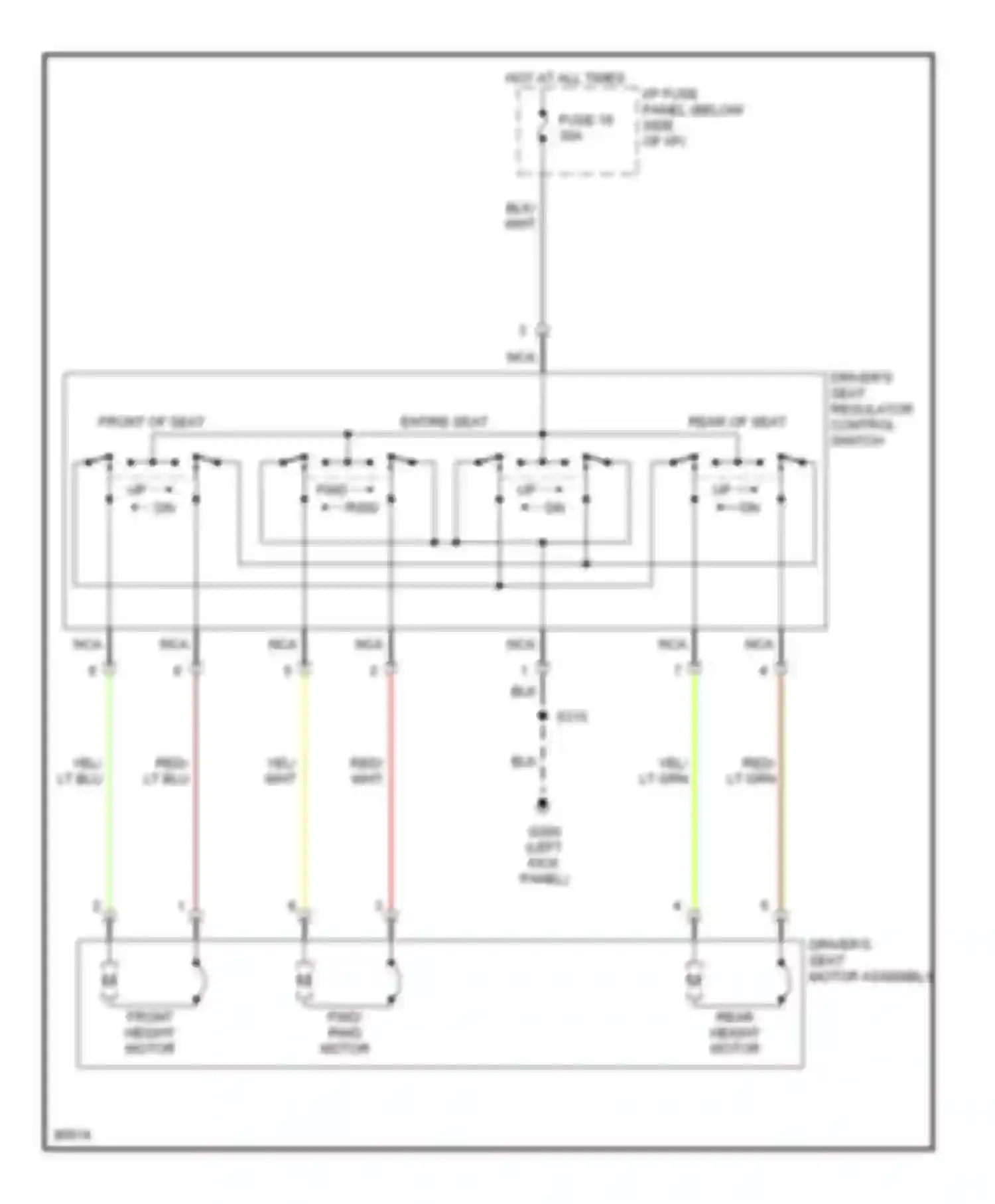 Econoline E150 Ford  (1997-2012): Driver power seat circuit