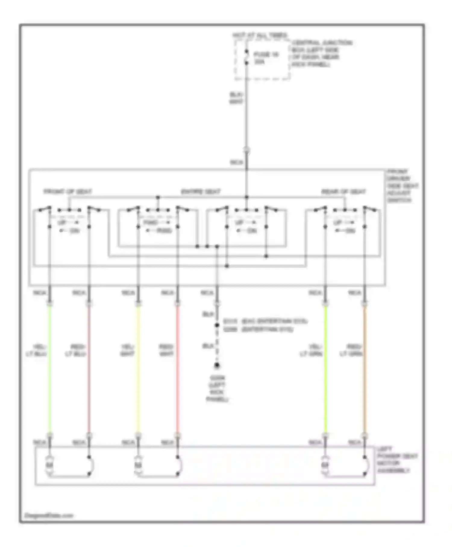 Econoline E150 Ford  (1997-2012): Power seat circuits