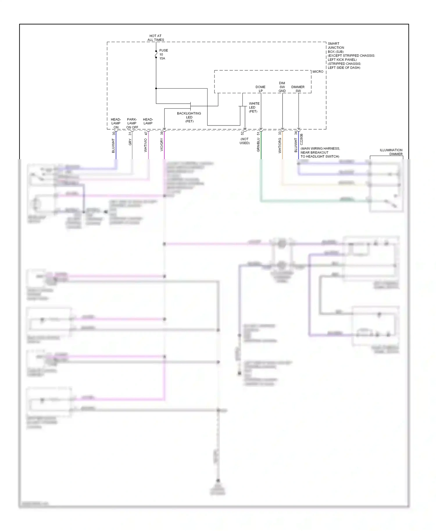 Ford Econoline E150  (1997-2012) climate control assembly wiring diagram  (2 of 5)