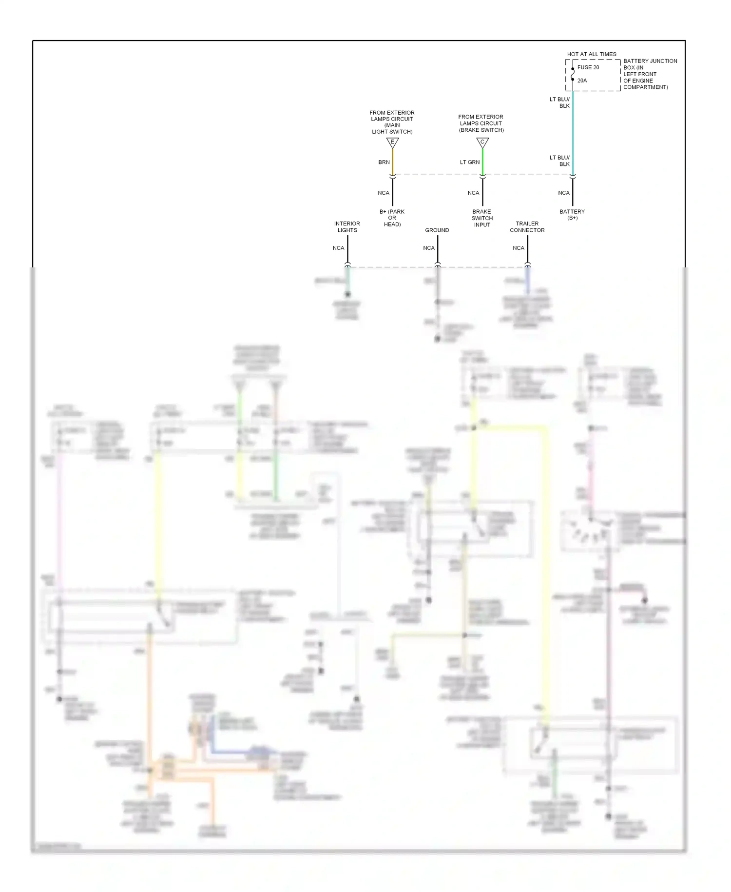 Ford Econoline E150  (1997-2012) interior lights wiring diagram  (1 of 1)