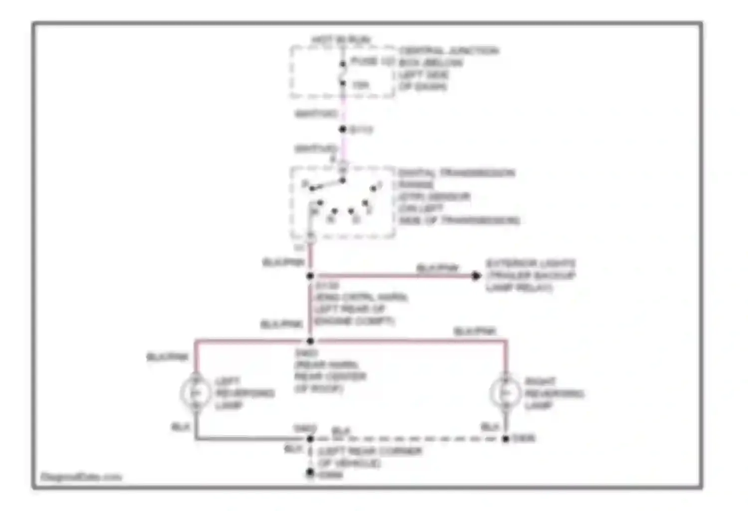 Econoline E250 Ford  (1997-2012): Back-up lamps circuit, without stripped chassis