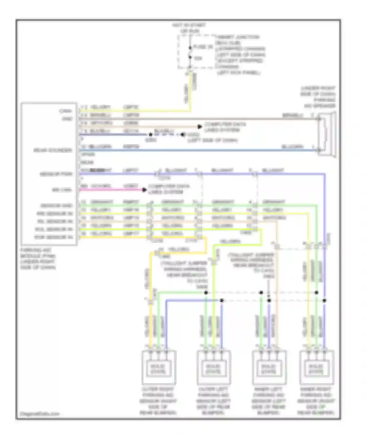Econoline E250 Ford  (1997-2012): Parking assistant circuit