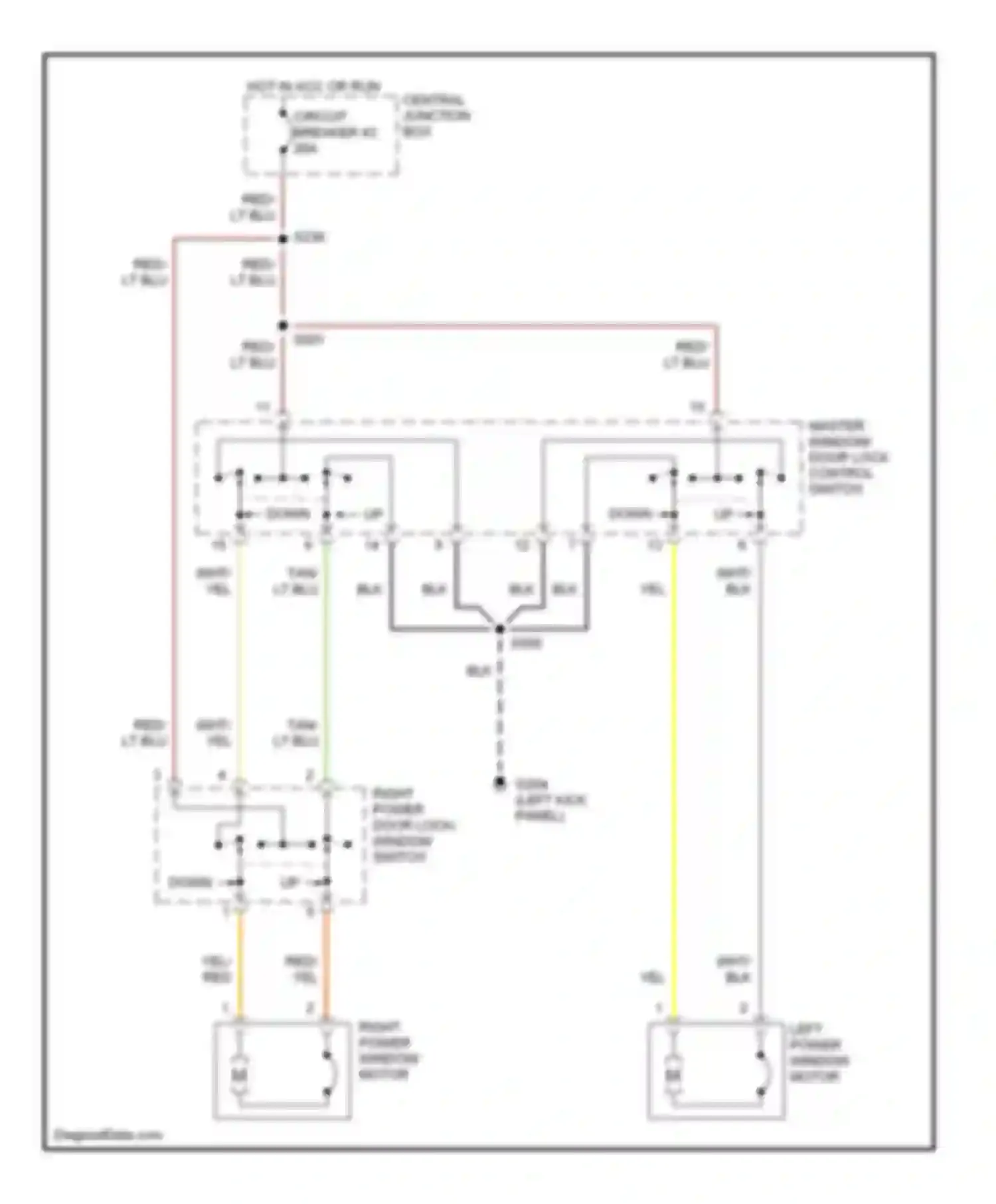 Econoline E250 Ford  (1997-2012): Power window circuit