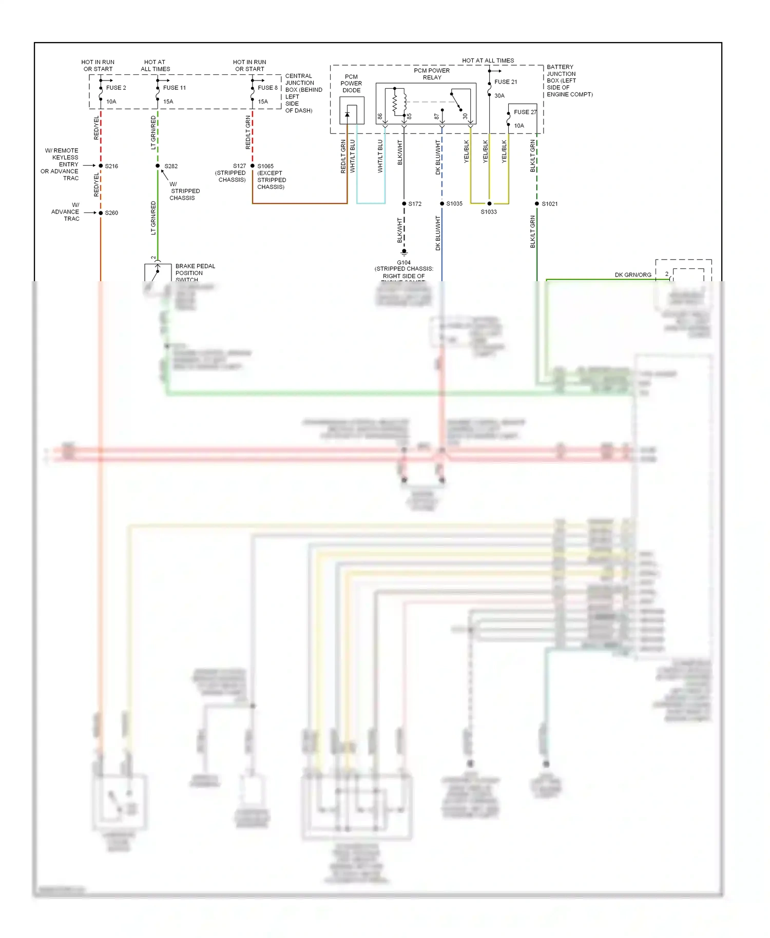 Ford Econoline E250  (1997-2012) blk/org wiring diagram  (11 of 20)