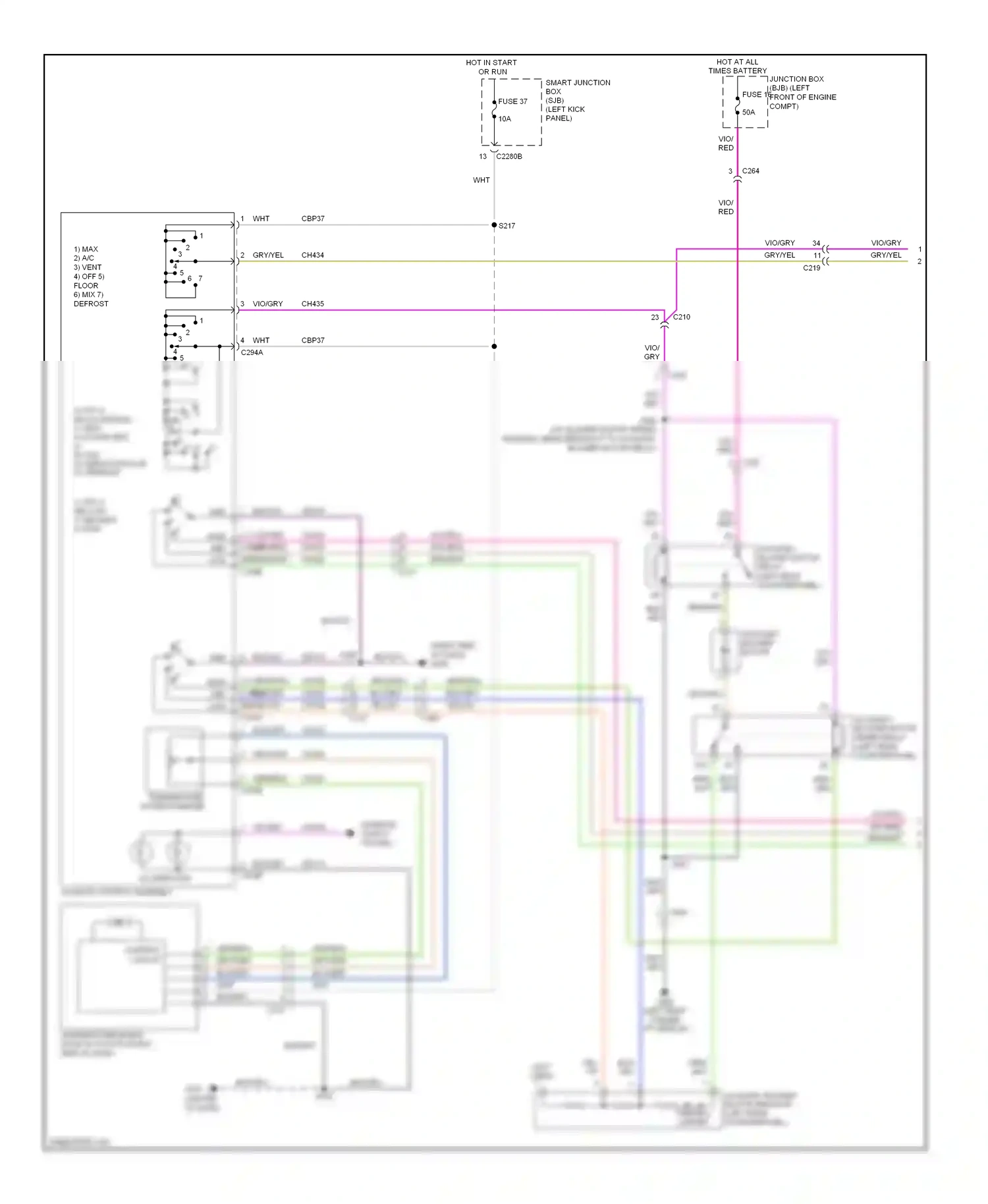 Ford Econoline E250  (1997-2012) climate control assembly wiring diagram  (3 of 5)