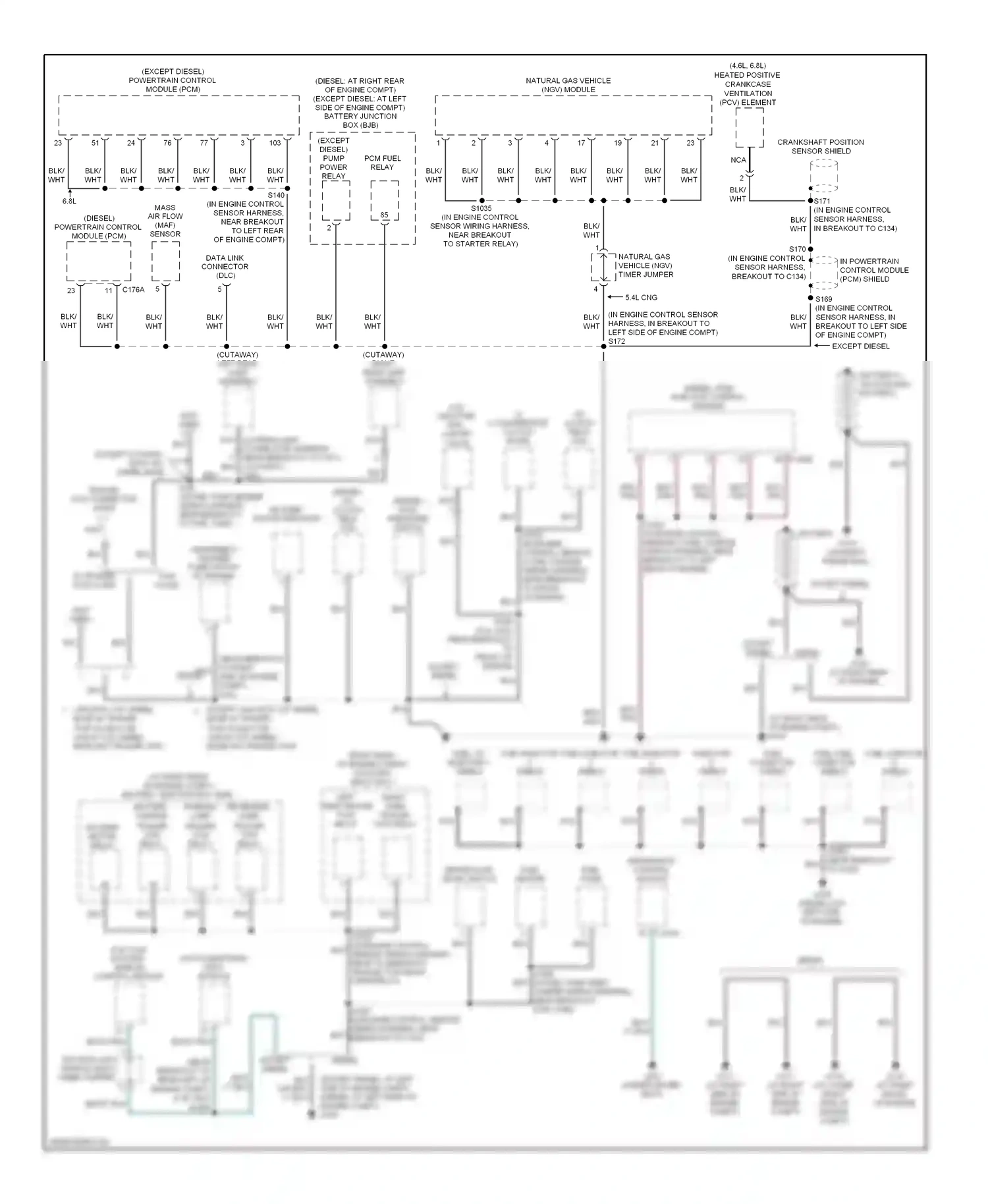 Ford Econoline E250  (1997-2012) crankshaft position sensor shield wiring diagram  (1 of 4)