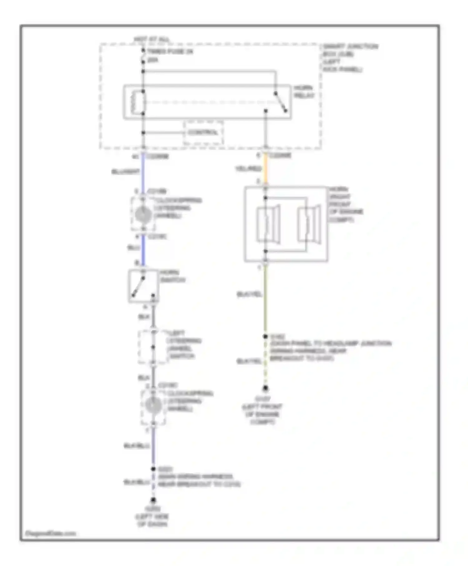 Wiring diagram (dash panel to headlamp junction wiring harness, near for Ford Econoline E250  (1997-2012) (1 of 1)