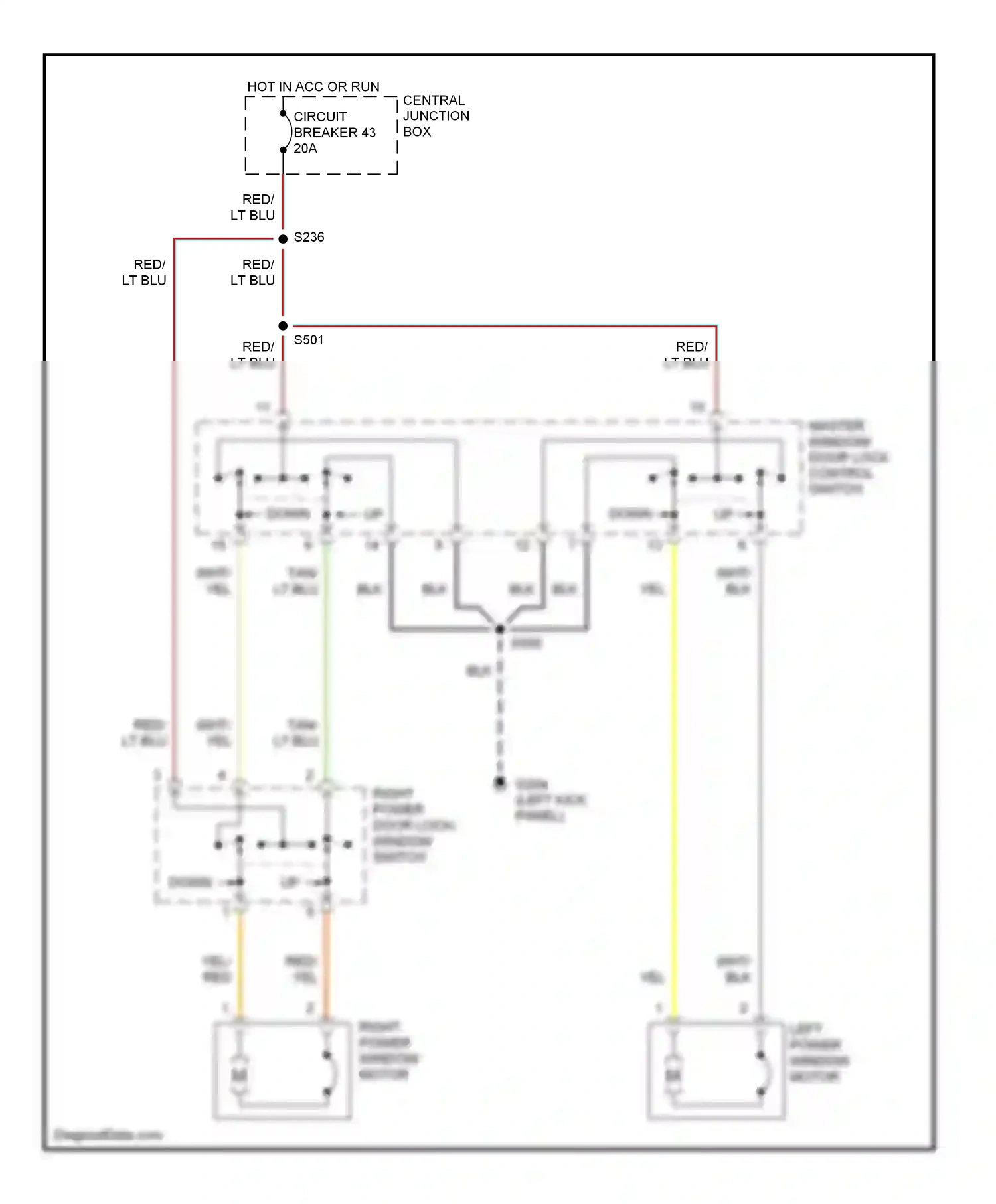 Ford Econoline E250  (1997-2012) down up wiring diagram  (1 of 1)