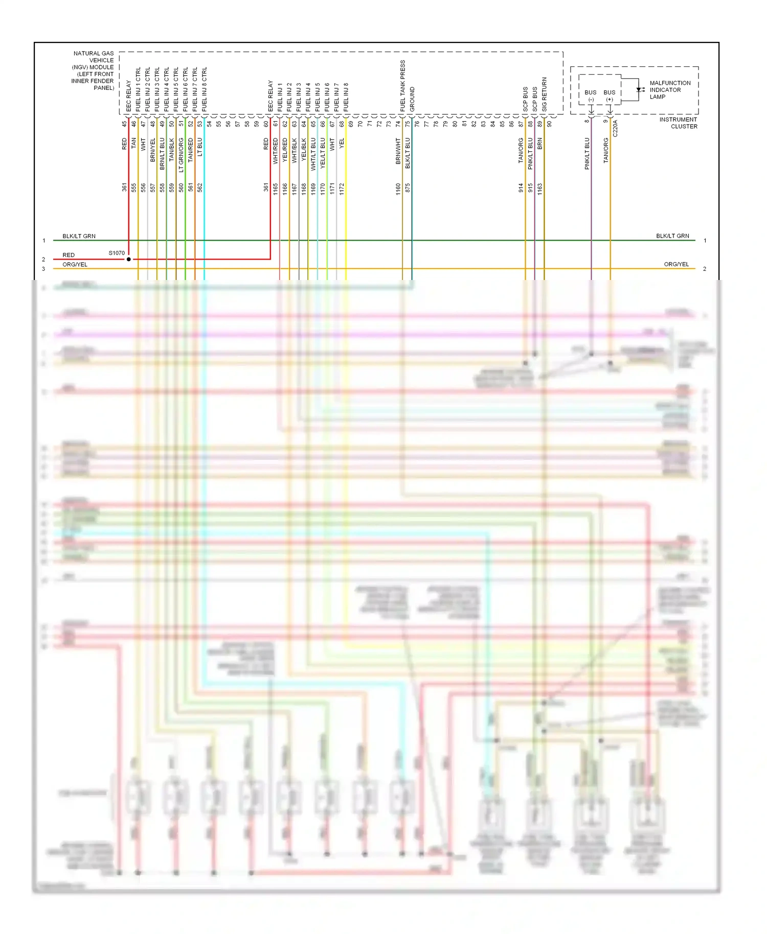 Ford Econoline E250  (1997-2012) (engine control sensor harn, near wiring diagram  (3 of 3)