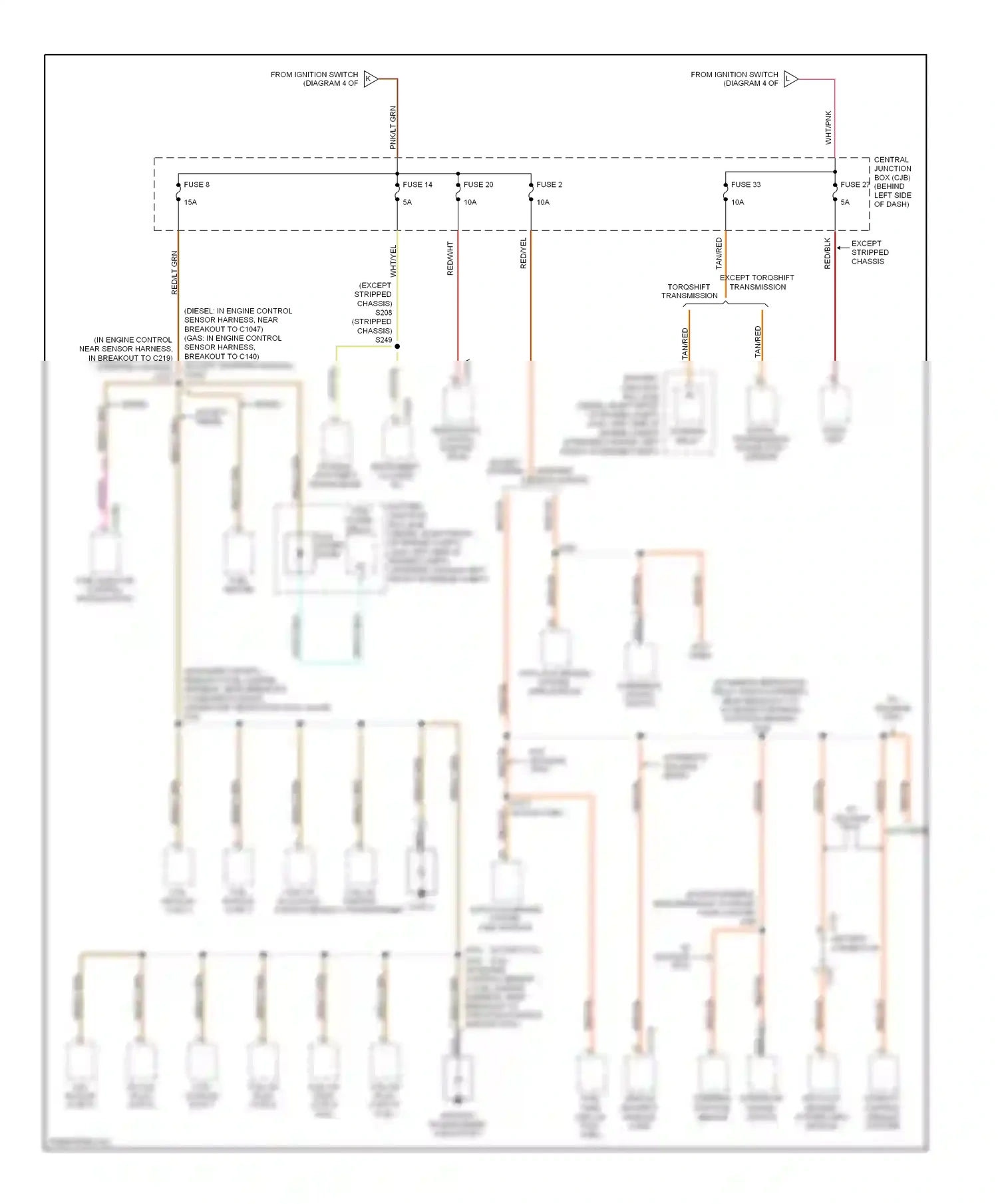 Ford Econoline E250  (1997-2012) except torqshift transmission wiring diagram  (2 of 2)
